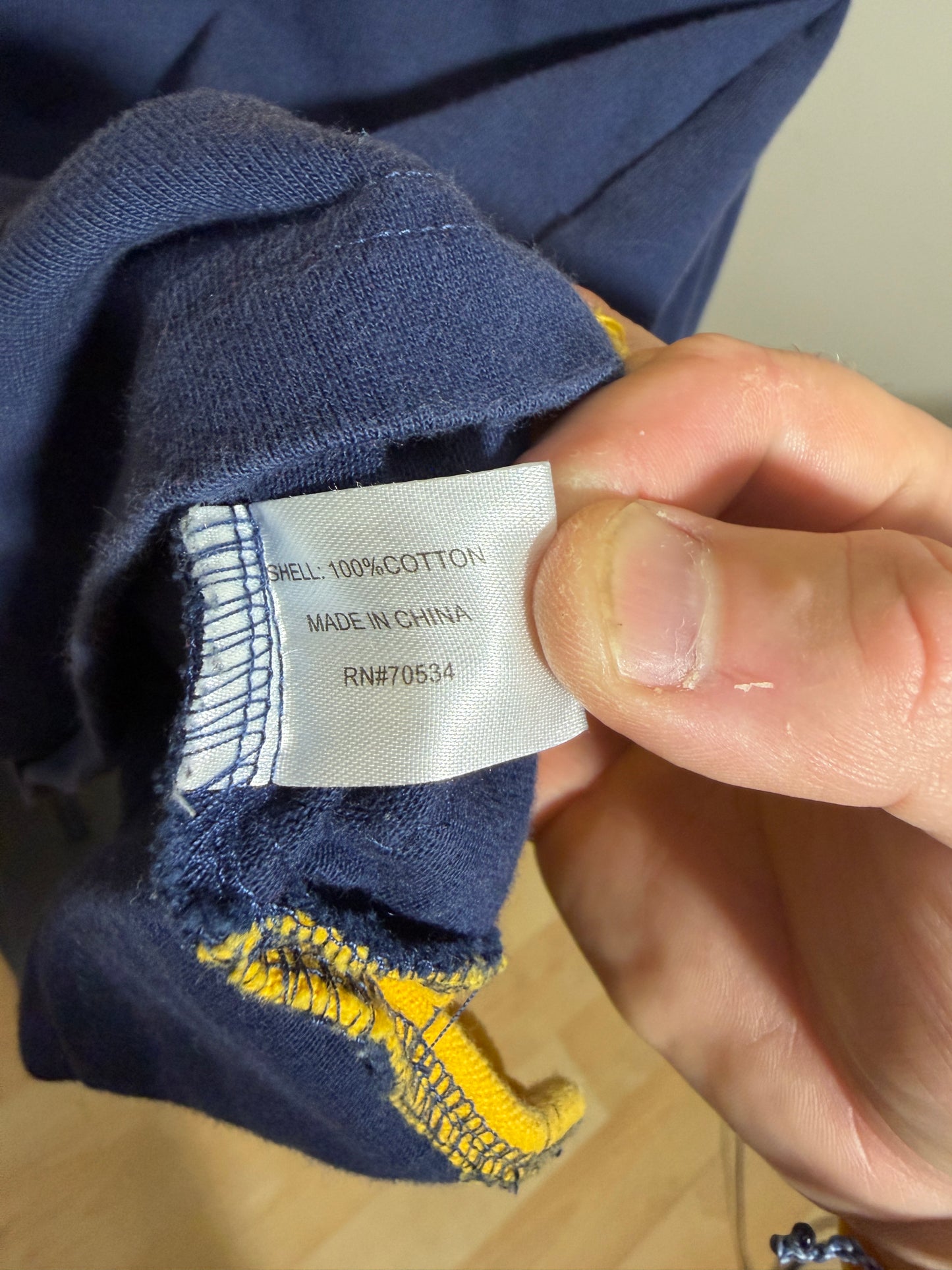 Orvis Mens L Long Sleeve Polo Shirt Blue Yellow Stripes - photo 3