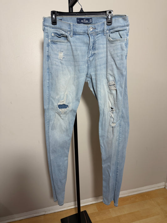 Hollister Men's 34x32 Distressed Skinny Jeans