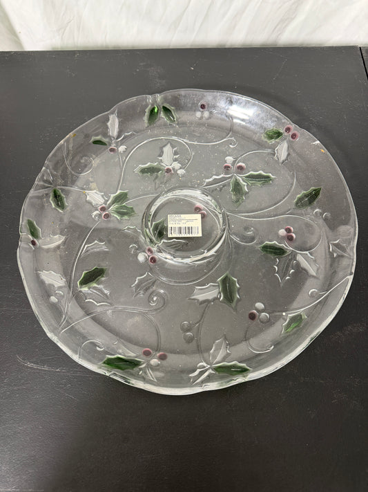 Mikasa Merry Holly Glass Serving Platter