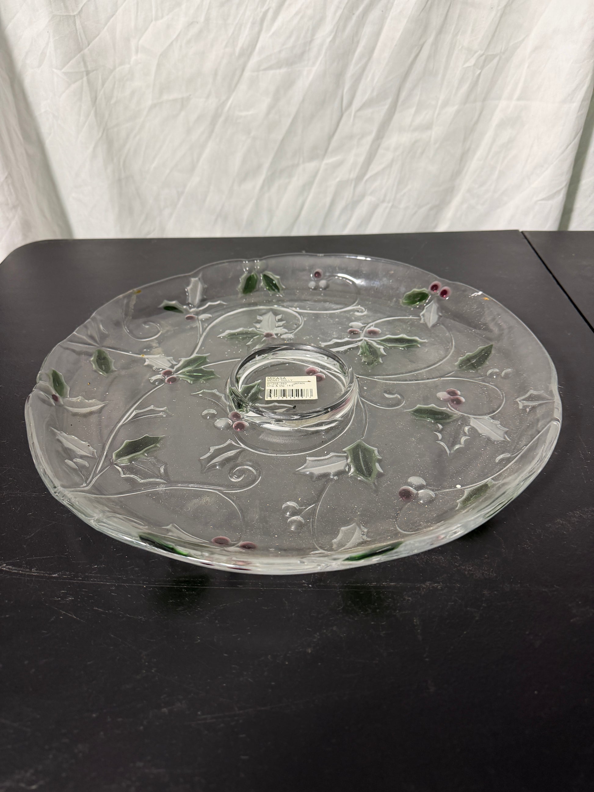 Mikasa Merry Holly Glass Serving Platter - photo 2