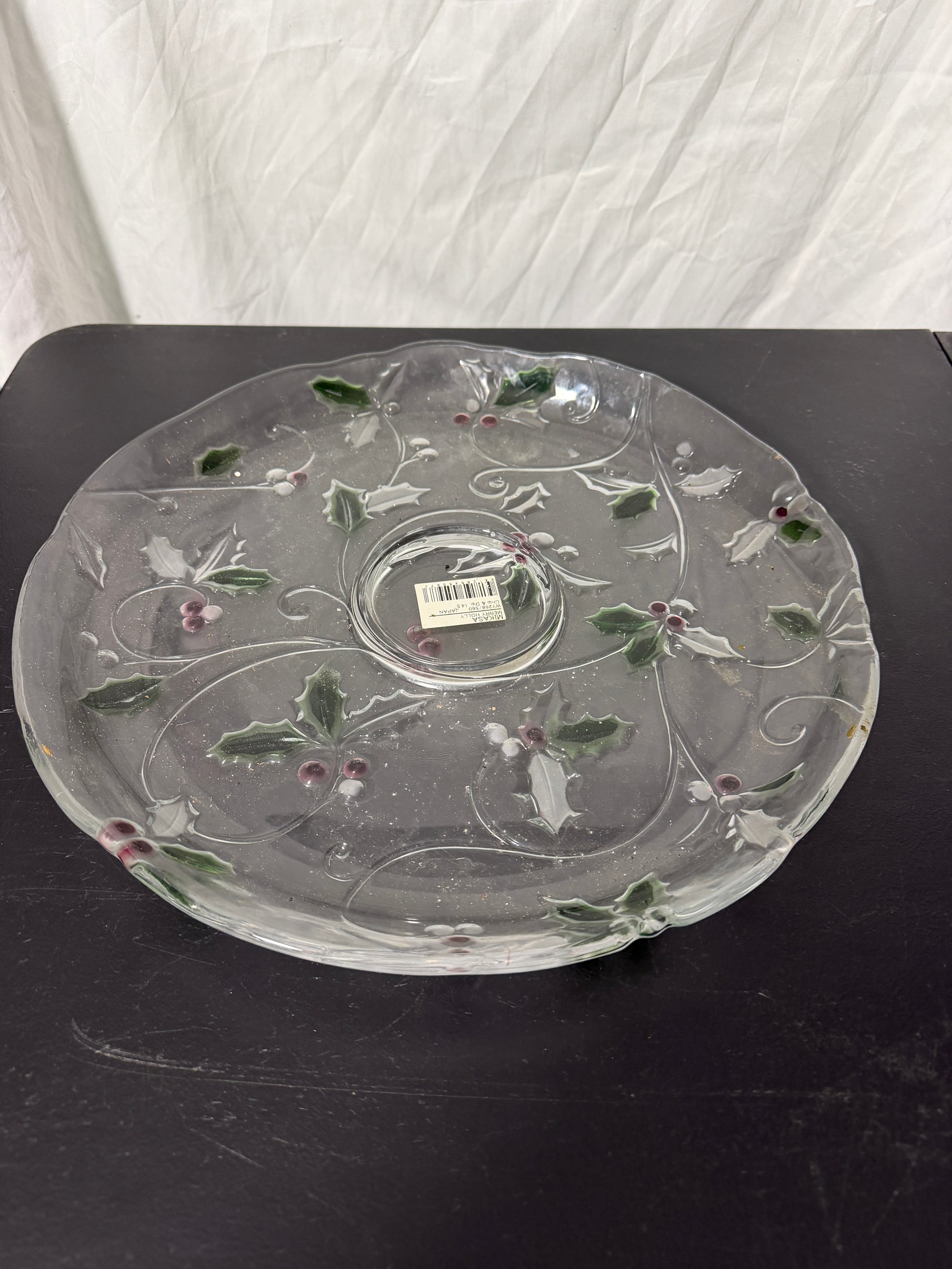 Mikasa Merry Holly Glass Serving Platter - photo 3