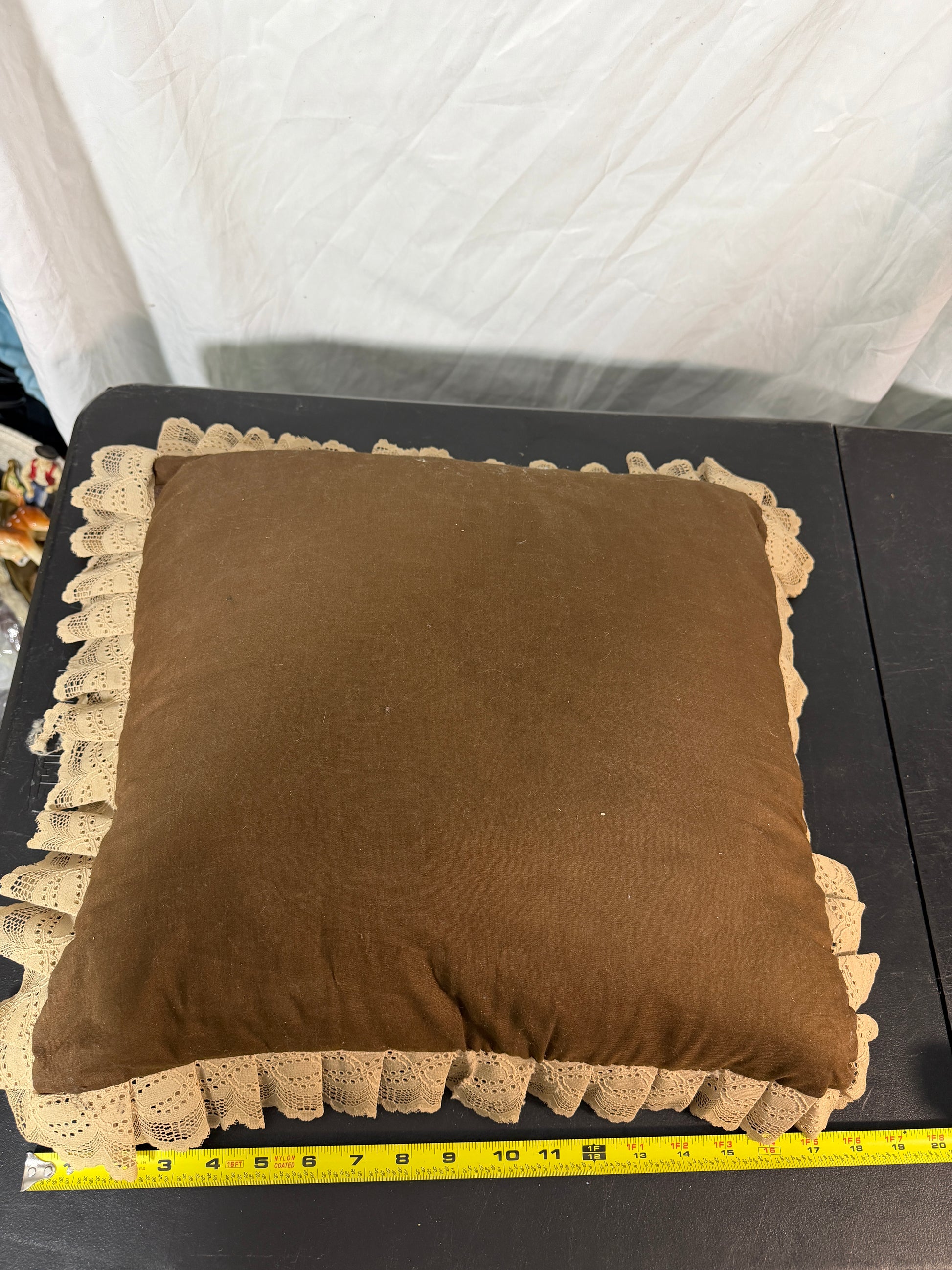 Decorative Pillow with Dog Design Fabric Lace 16x16 Inches - photo 4