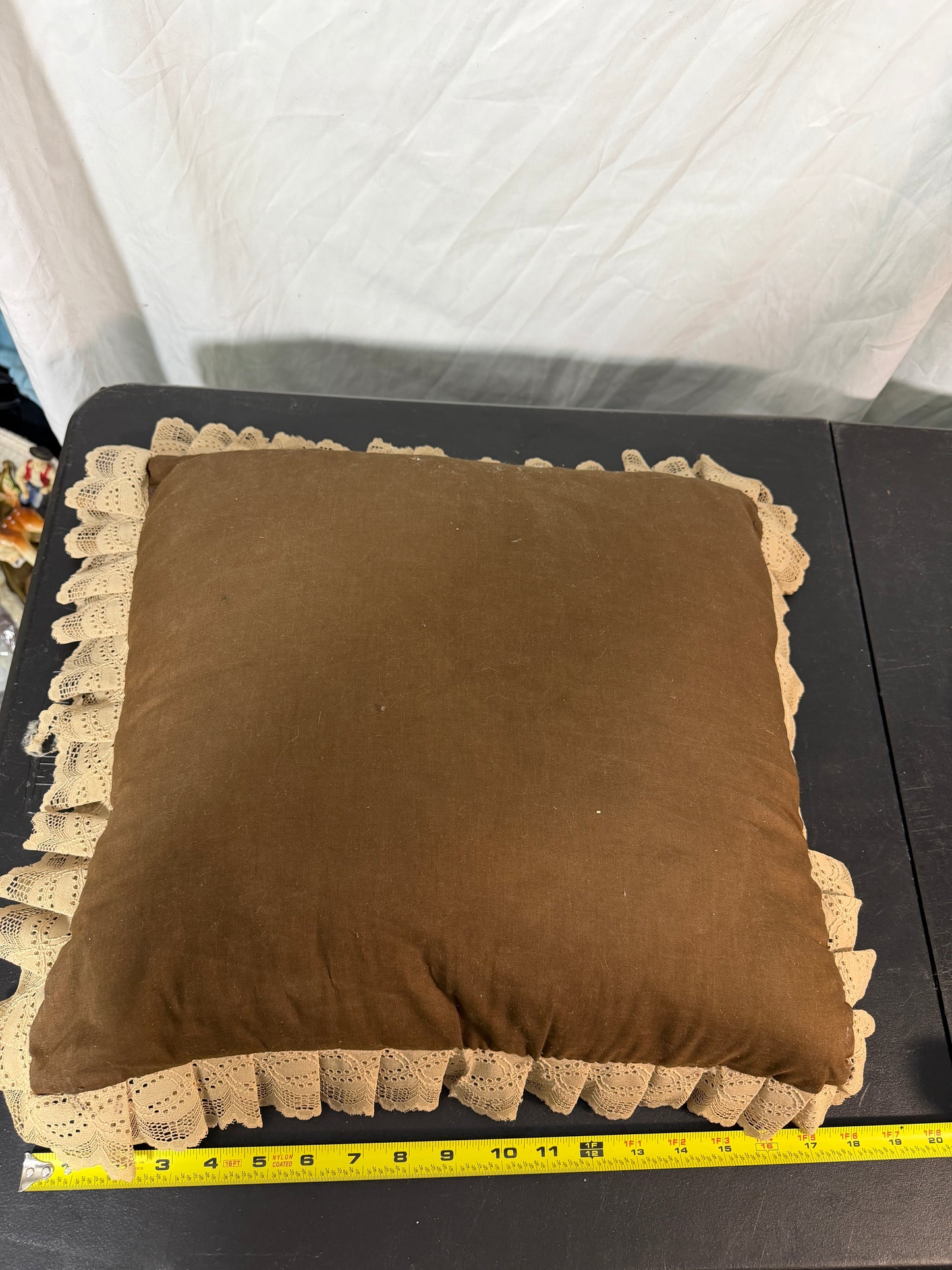 Decorative Pillow with Dog Design Fabric Lace 16x16 Inches - photo 5