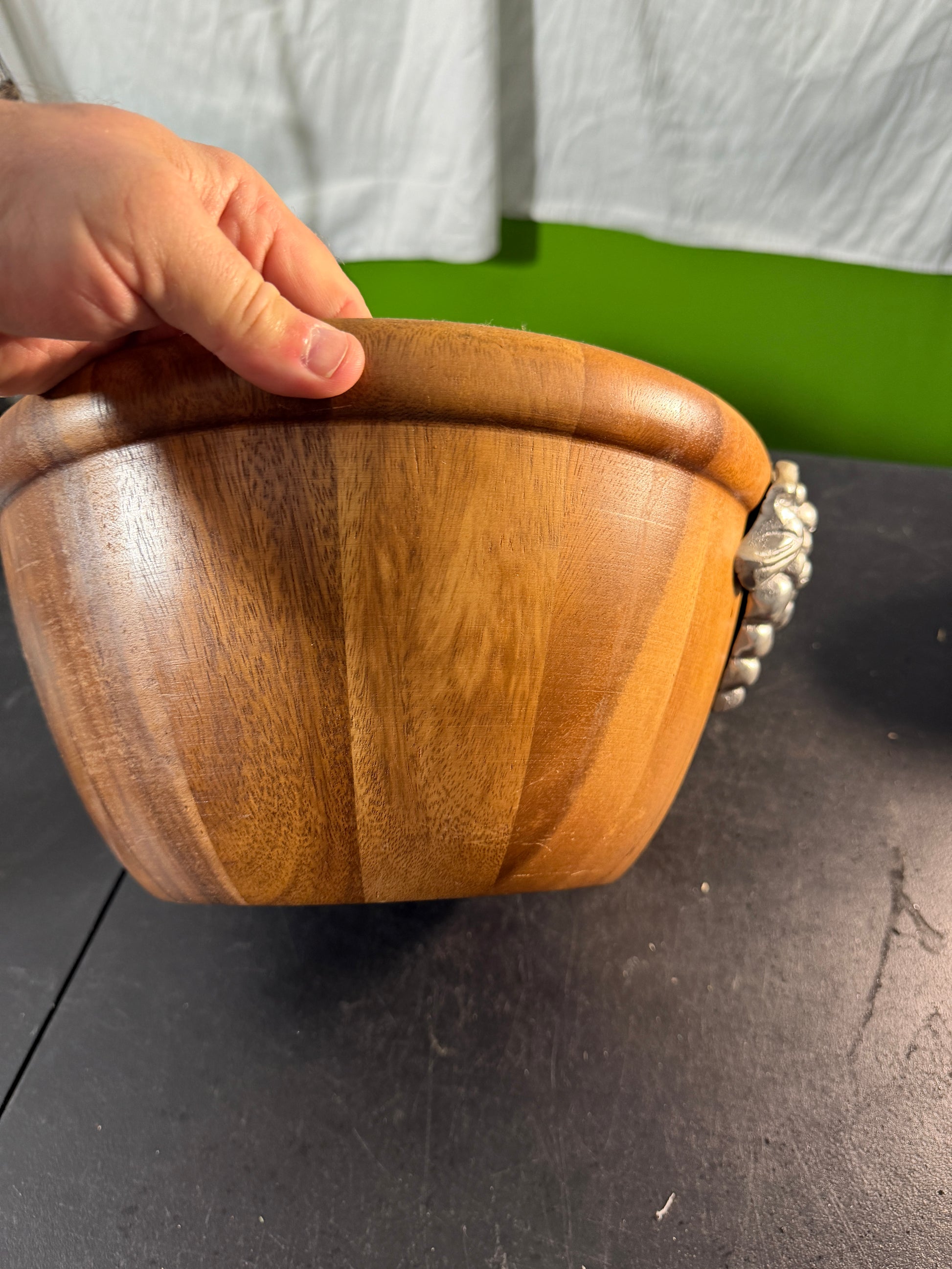 Bella Vineyard Heritage Mint Ltd Wooden Bowl with Grape Handle - photo 4