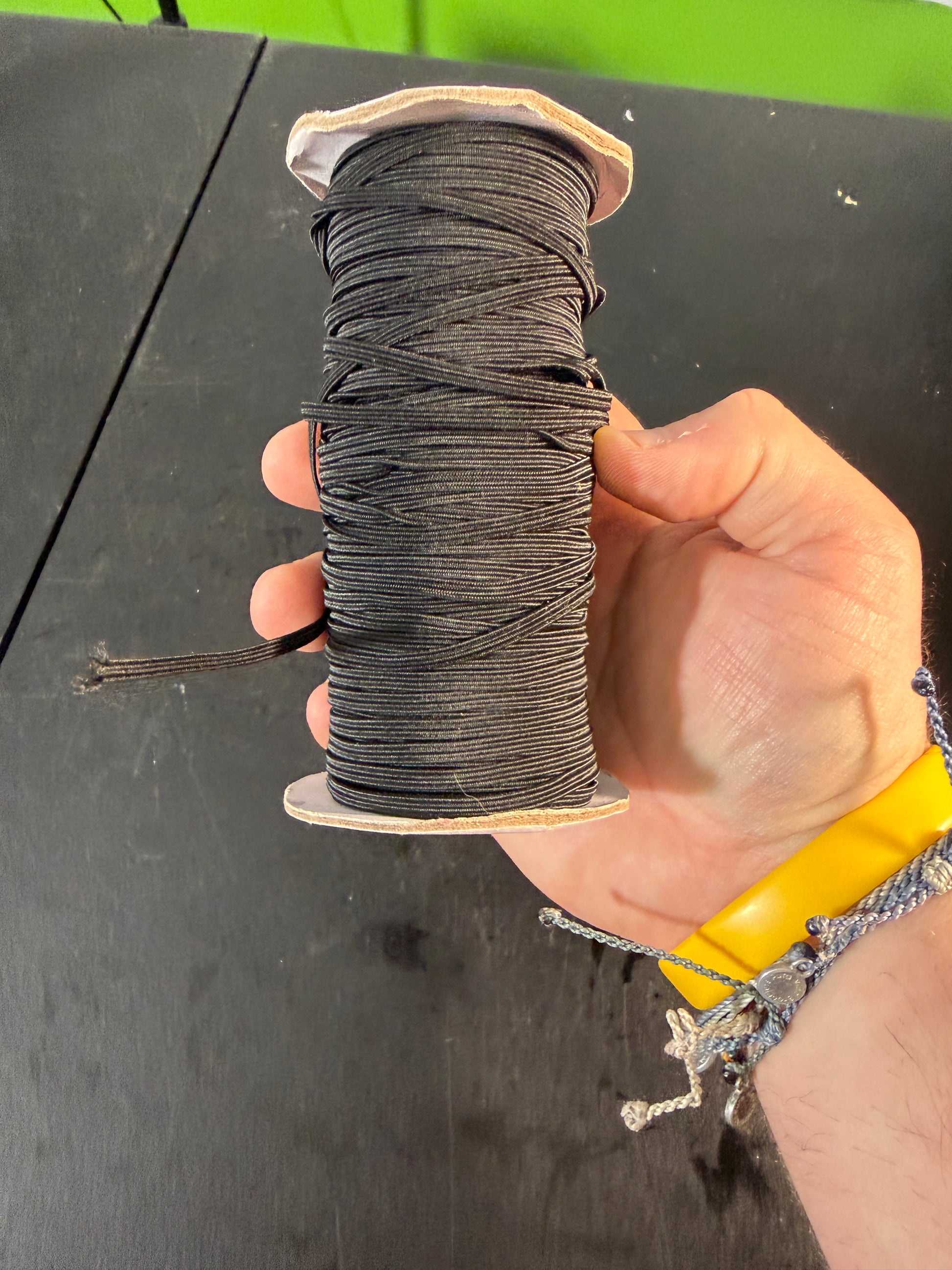 Black Elastic Cord Spool for Sewing and Crafts