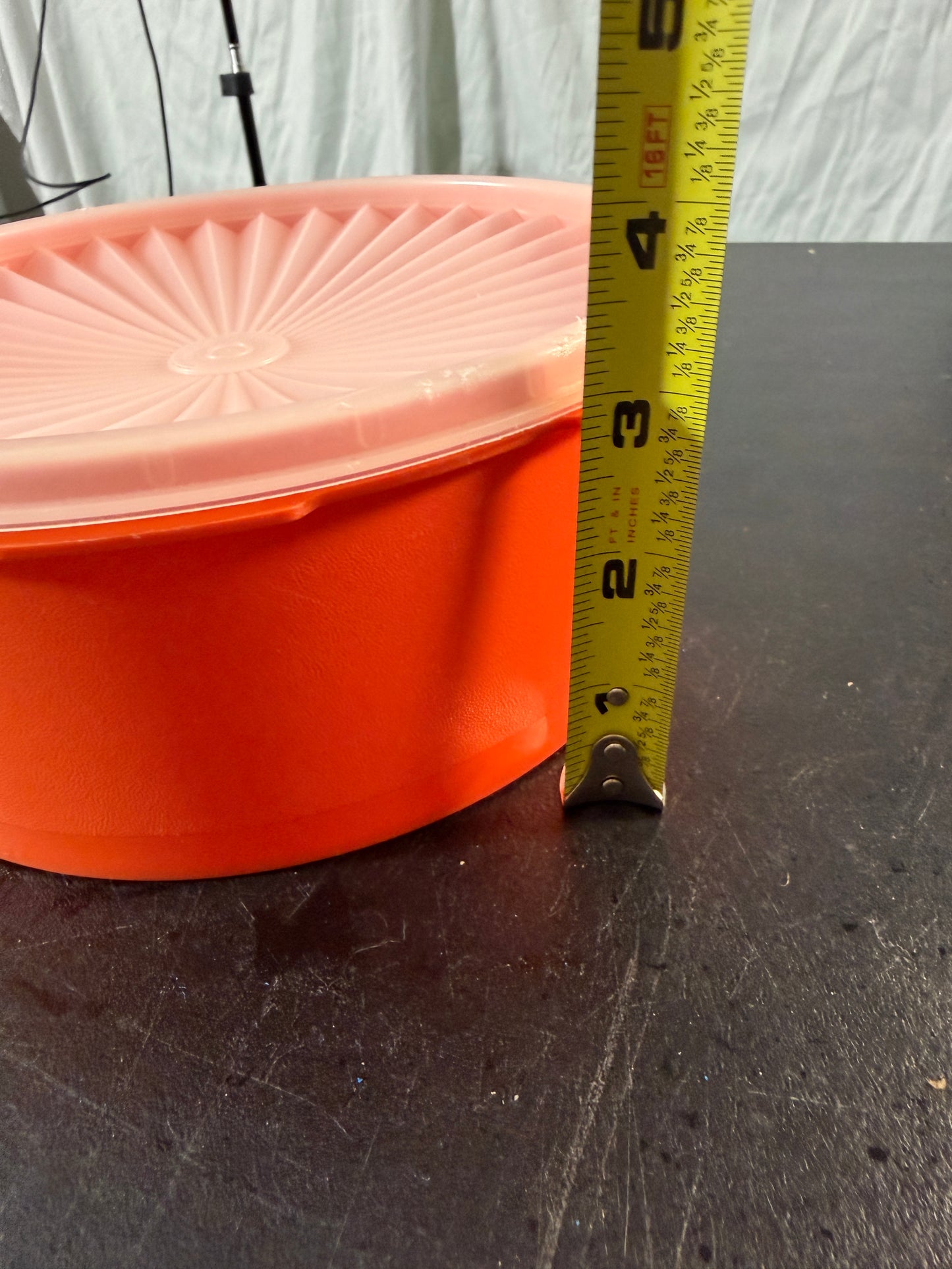 Tupperware Orange Bowl with Pink Lid - photo 8