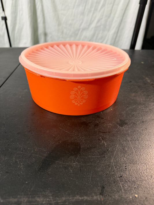 Tupperware Orange Bowl with Lid