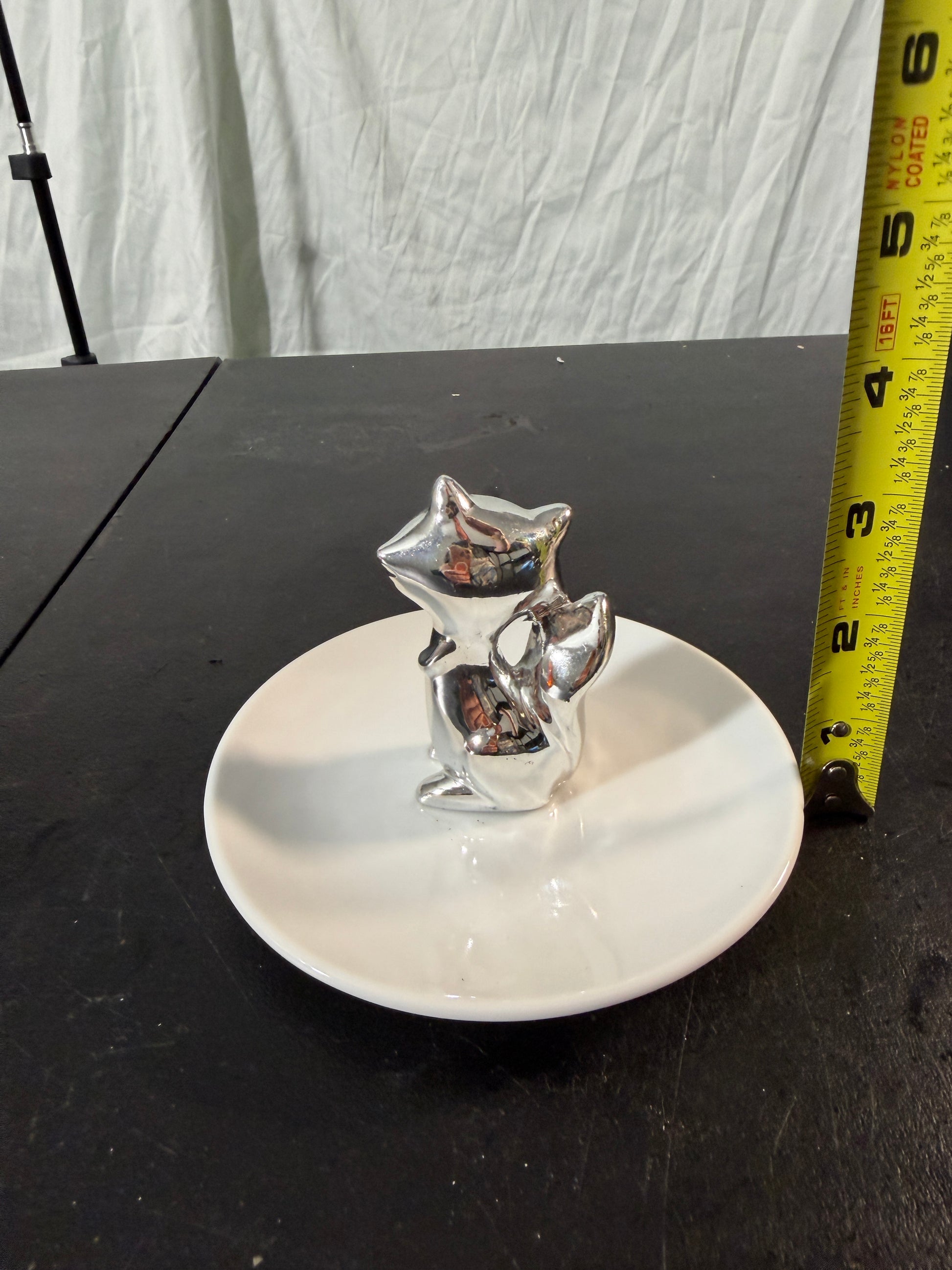 Ceramic Fox Figurine with Trinket Plate - photo 7