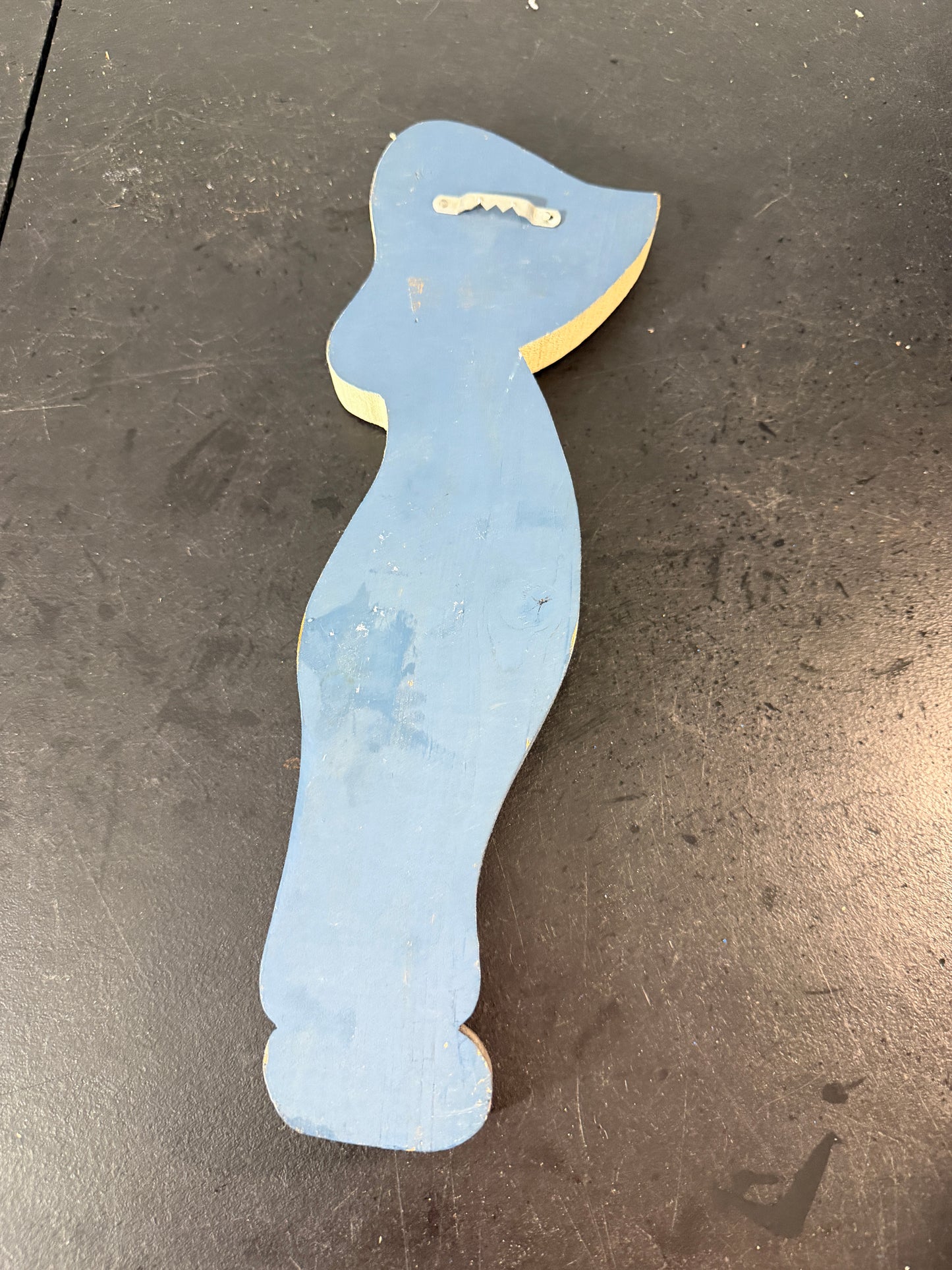 Wooden Girl Figure with Hat and Overalls - photo 2