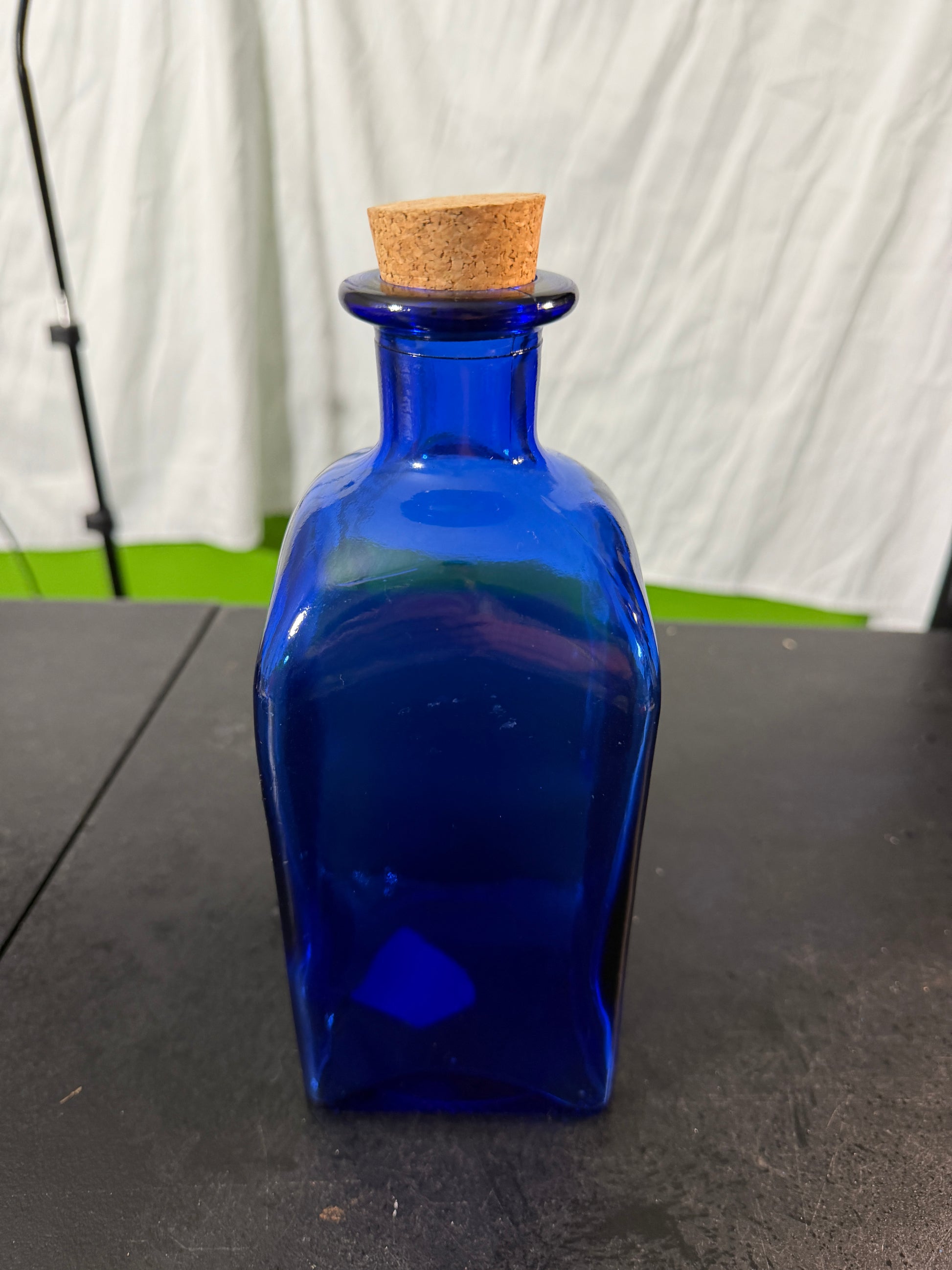 Cobalt Blue Glass Bottle with Cork Stopper - photo 4