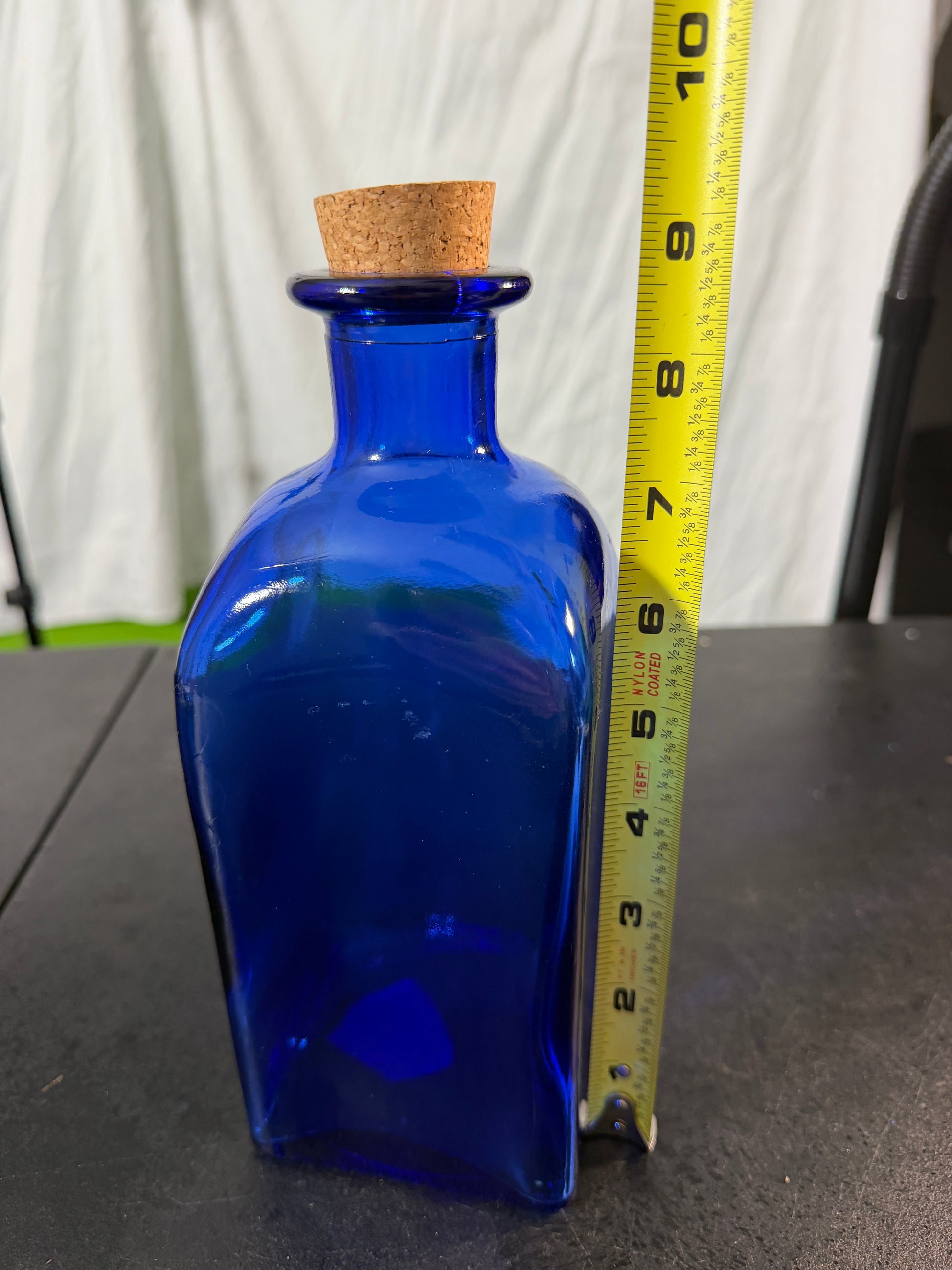Cobalt Blue Glass Bottle with Cork Stopper - photo 6