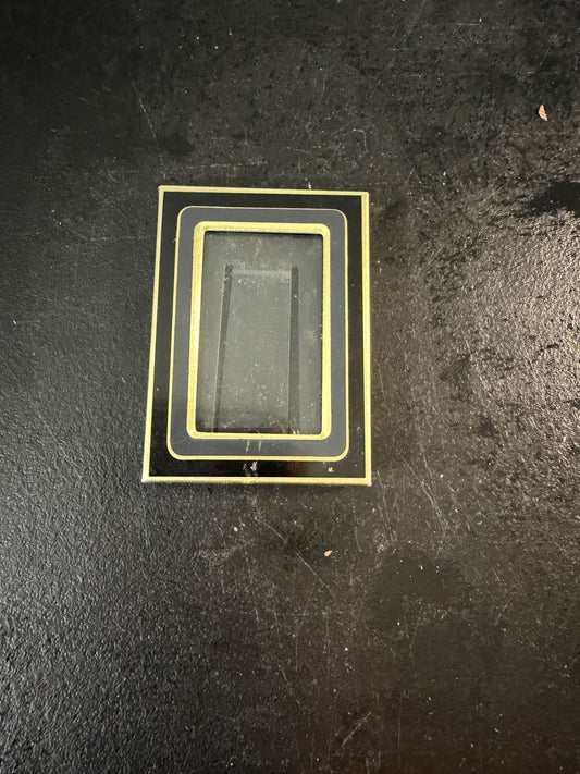 Miniature Black and Gold Picture Frame Brass