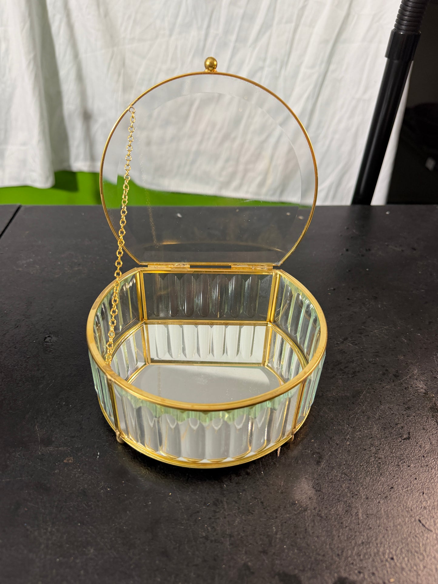 Rachel Ashwell Glass Jewelry Box with Gold Trim - photo 3