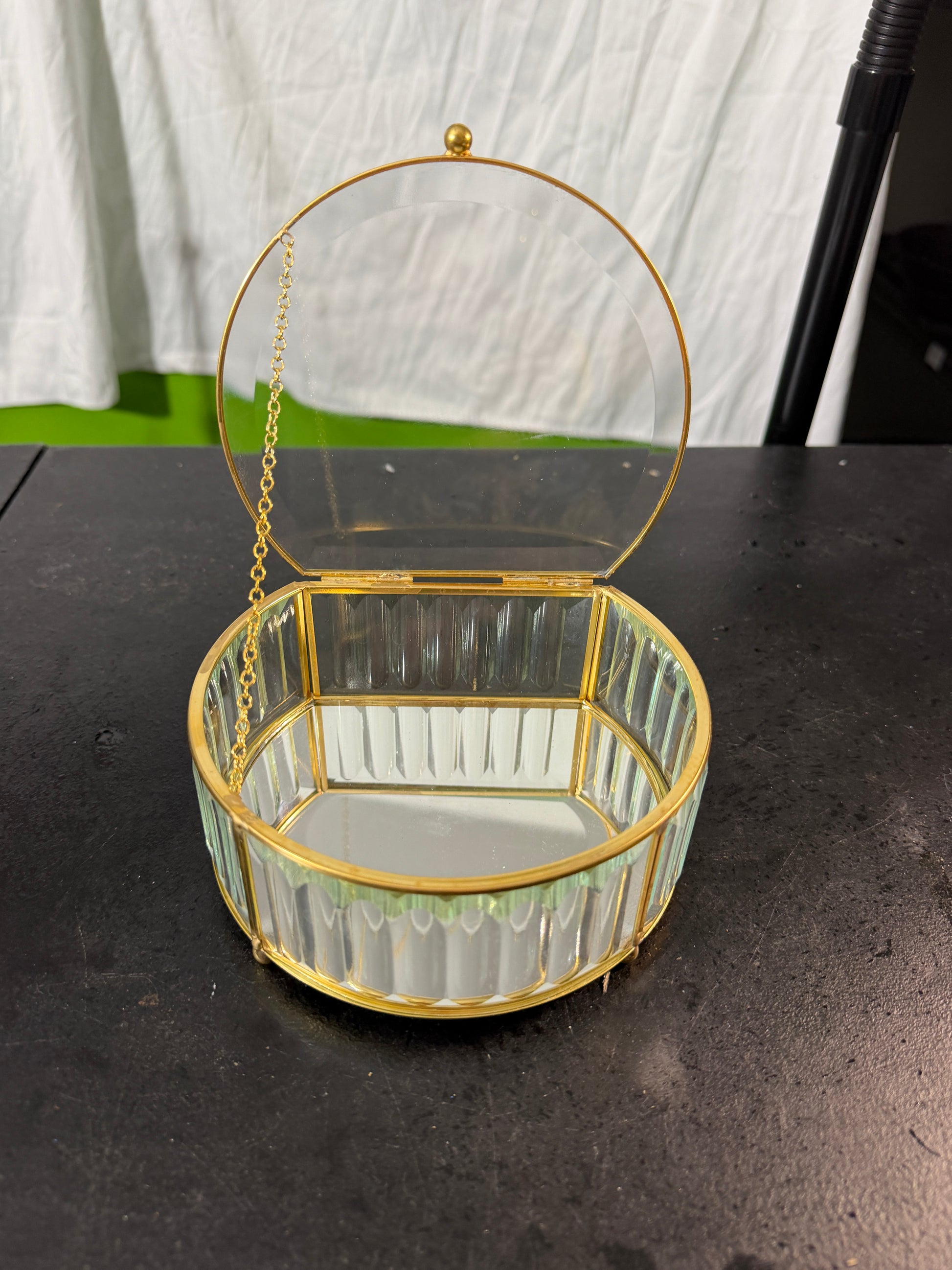 Rachel Ashwell Glass Jewelry Box with Gold Trim - photo 3