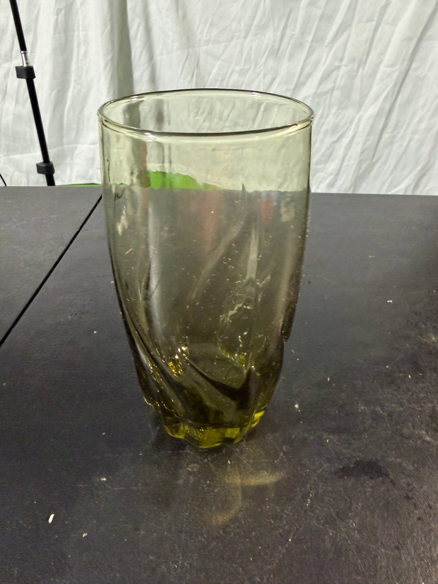 Vintage Green Glass Tumbler 6 Inches Tall
