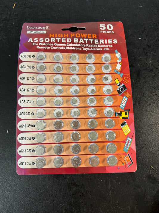 Loopacell High Power Assorted Batteries 50 Count Pack