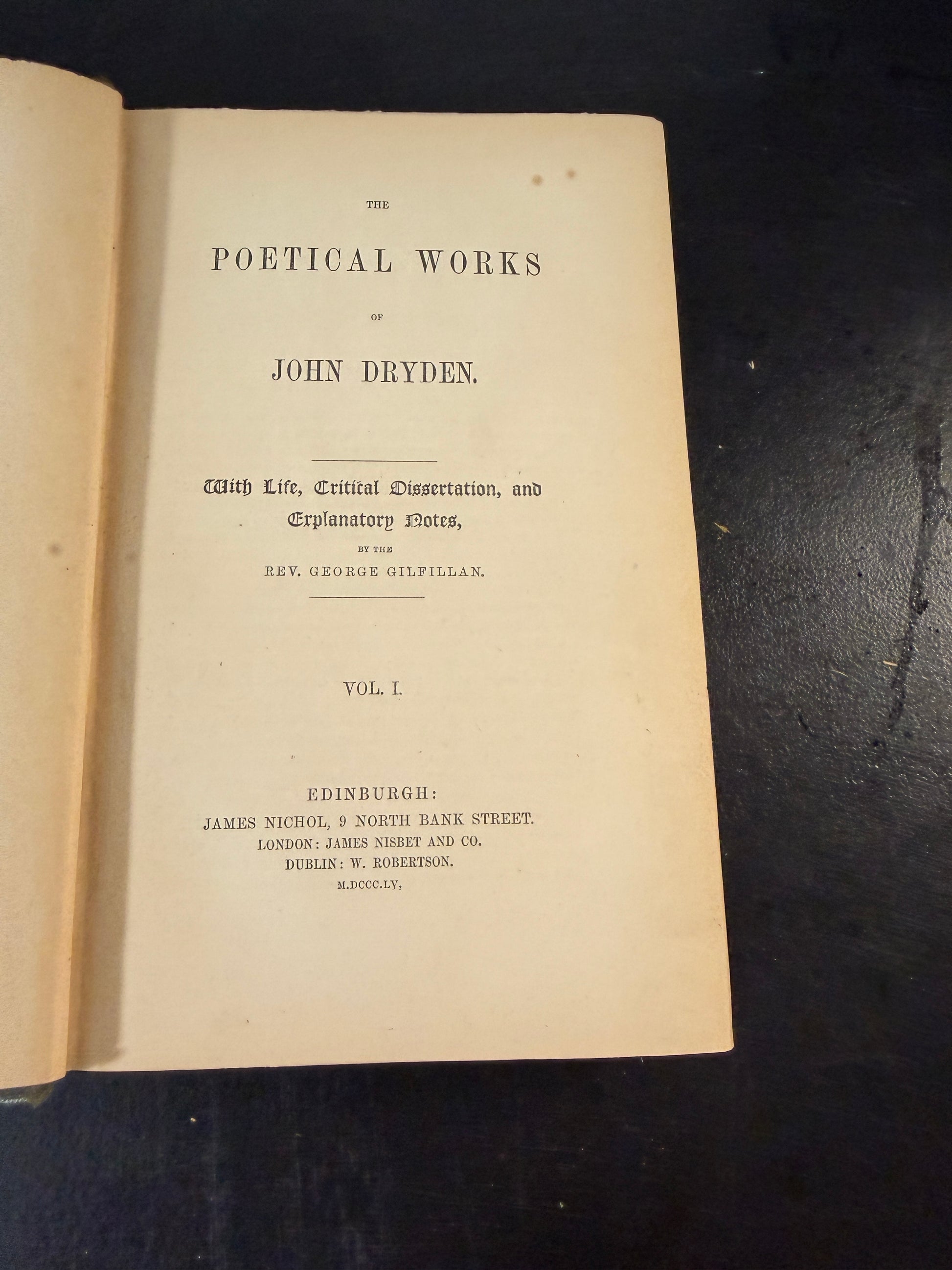 John Dryden The Poetical Works of John Dryden Volume I Hardcover Book 1854 James Nichol - photo 8