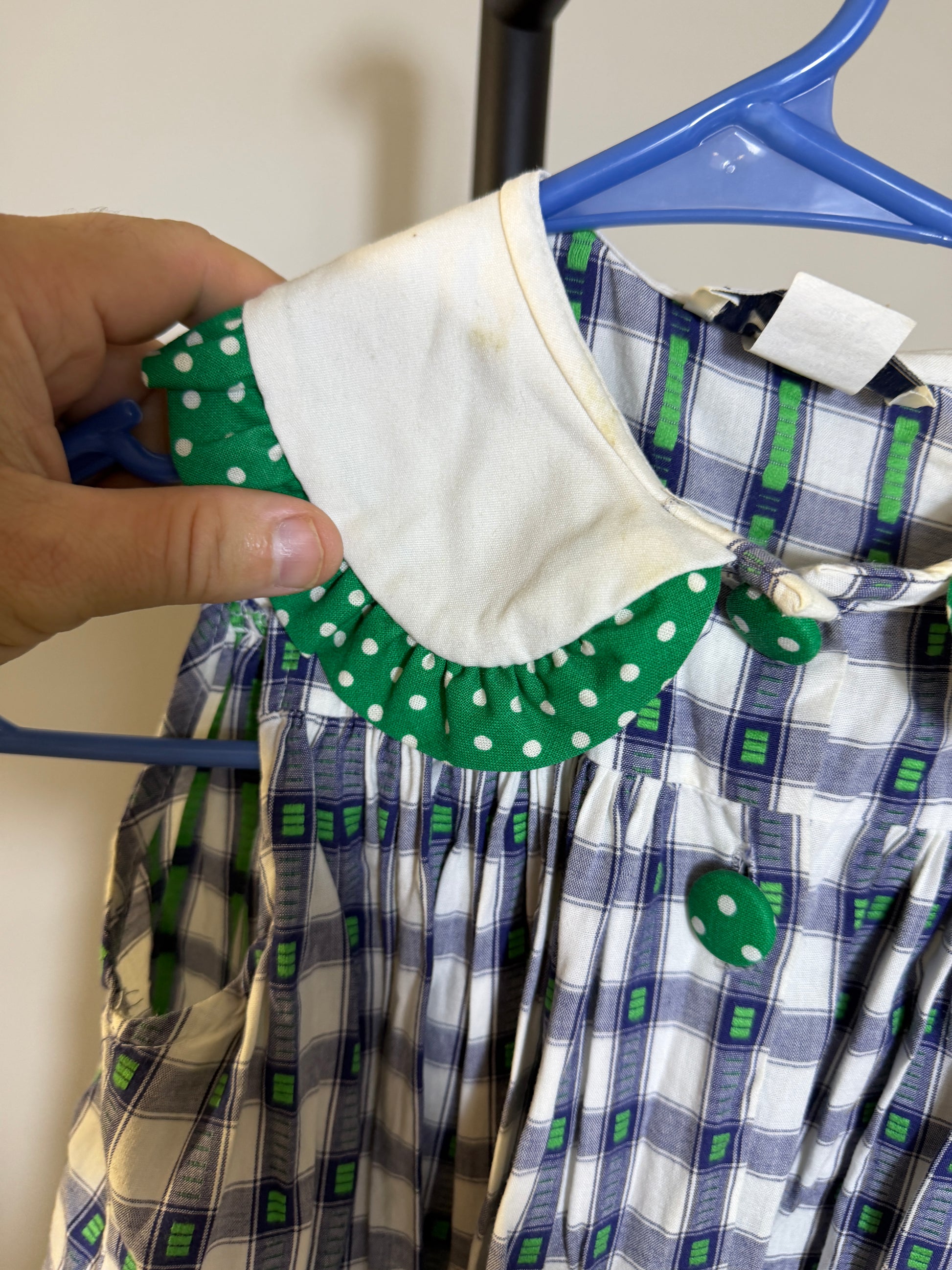 Legacy Girls Dress Size 4 Plaid with Green Polka Dot Collar - photo 2
