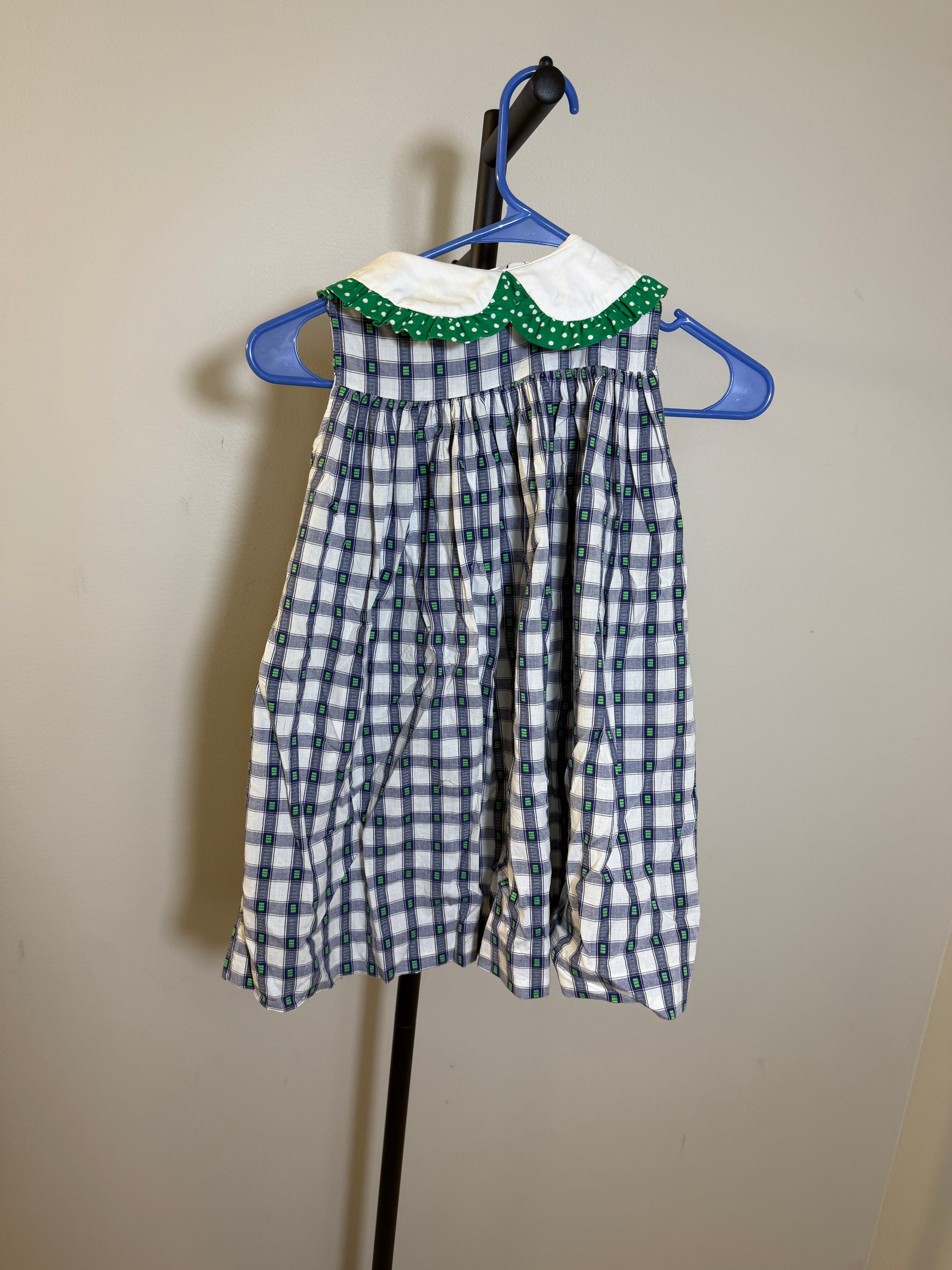Legacy Girls Dress Size 4 Plaid with Green Polka Dot Collar - photo 5
