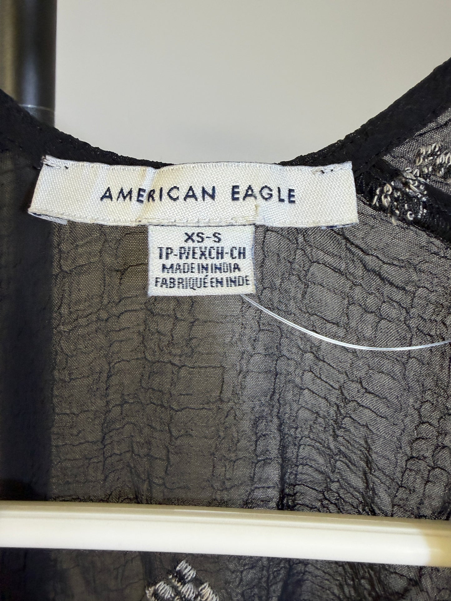 American Eagle Outfitters Black Embroidered Kimono XS/S - photo 2