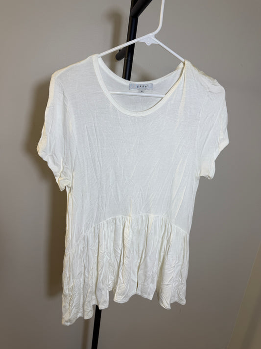 Gaze Women's M White Peplum Top