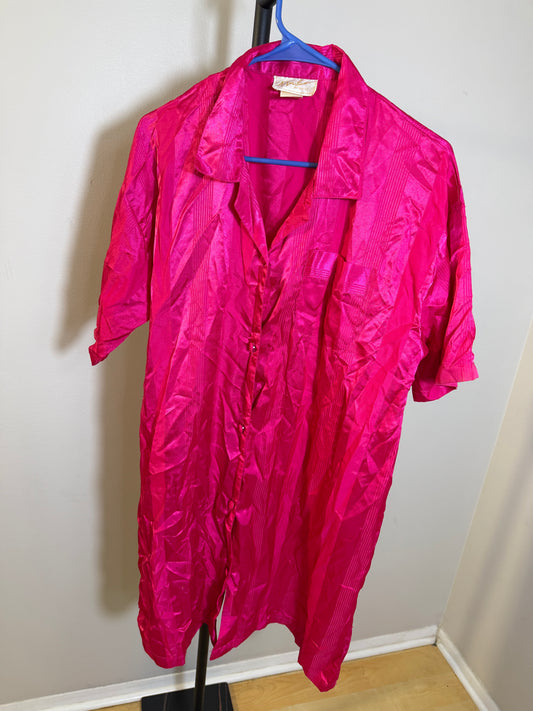 A. Milano Intimates L Pink Button-Up Shirt