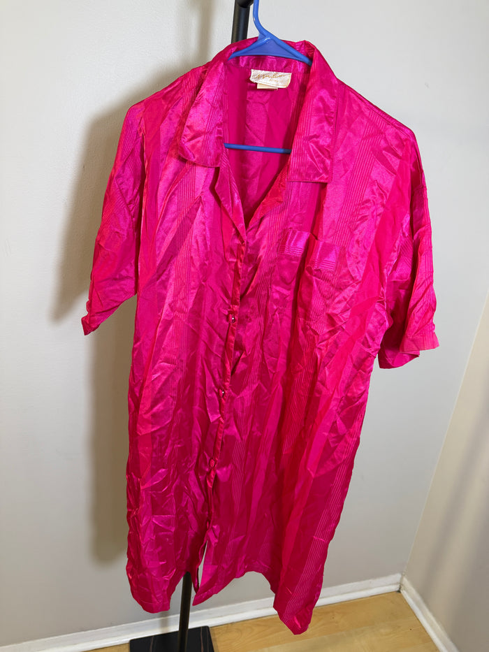 A. Milano Intimates Pink Button-Up Shirt Women's Large