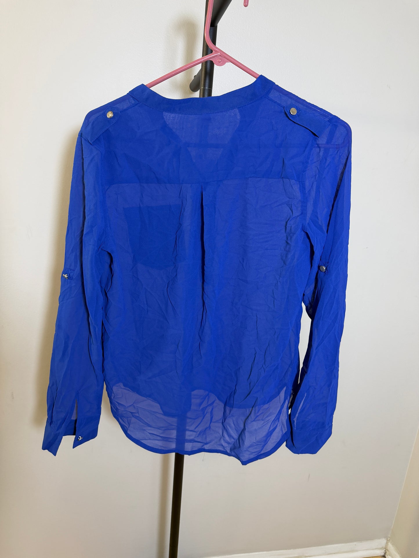 Vogue Fashion Women's XL Blue Sheer Blouse - photo 5