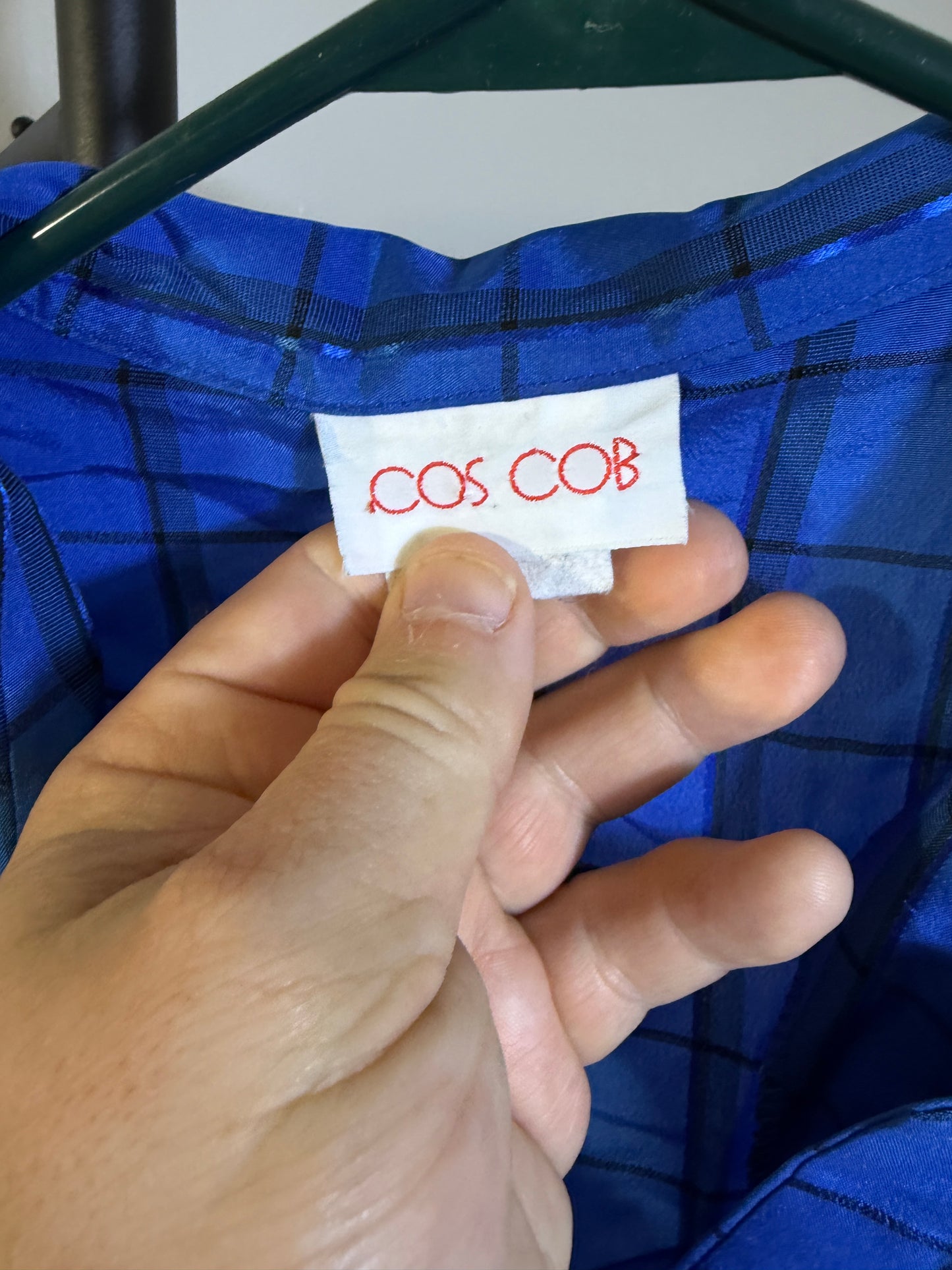 COS COB Blue Checkered Button-Up Shirt Size 4 - photo 2