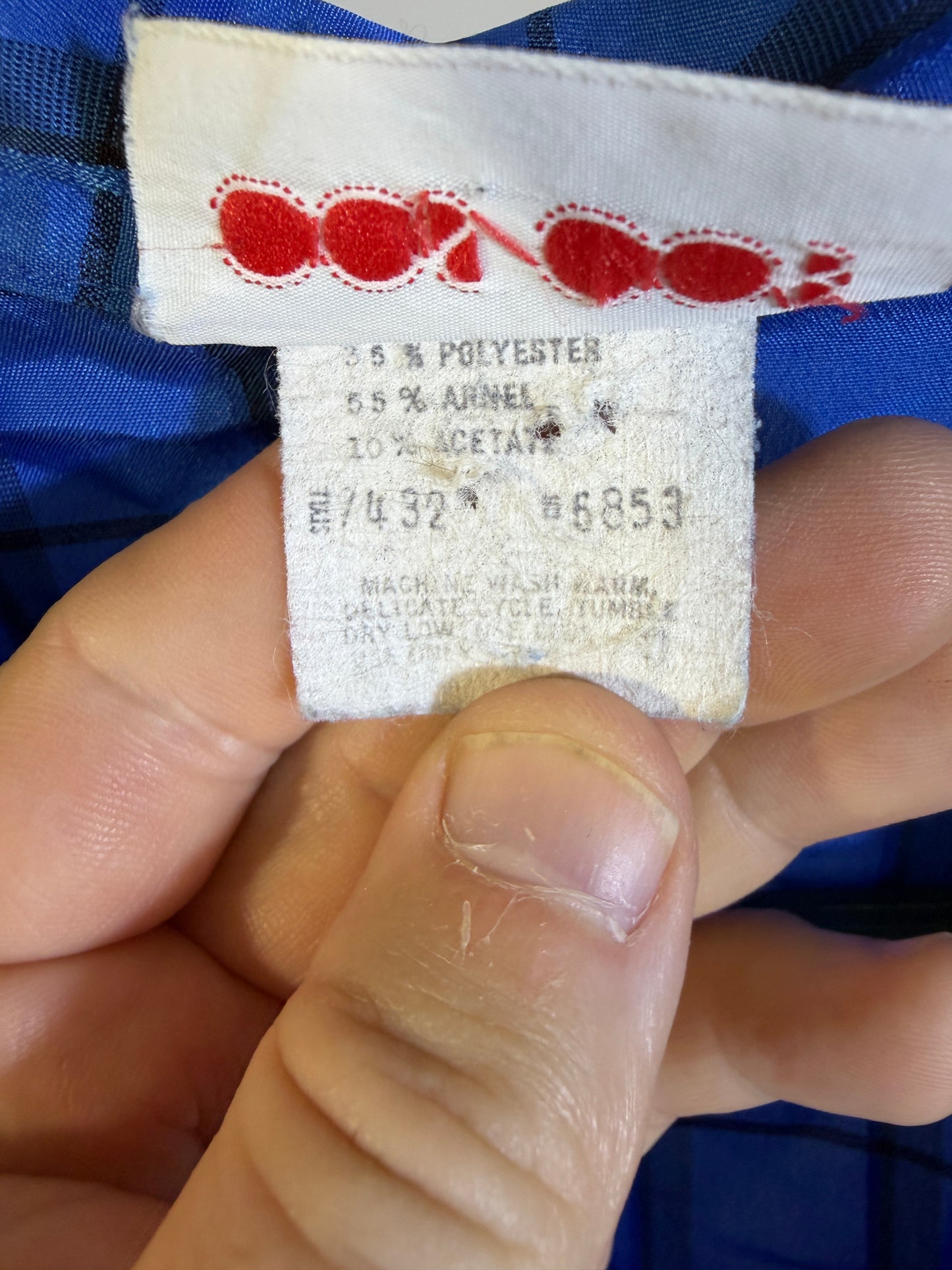 COS COB Blue Checkered Button-Up Shirt Size 4 - photo 3