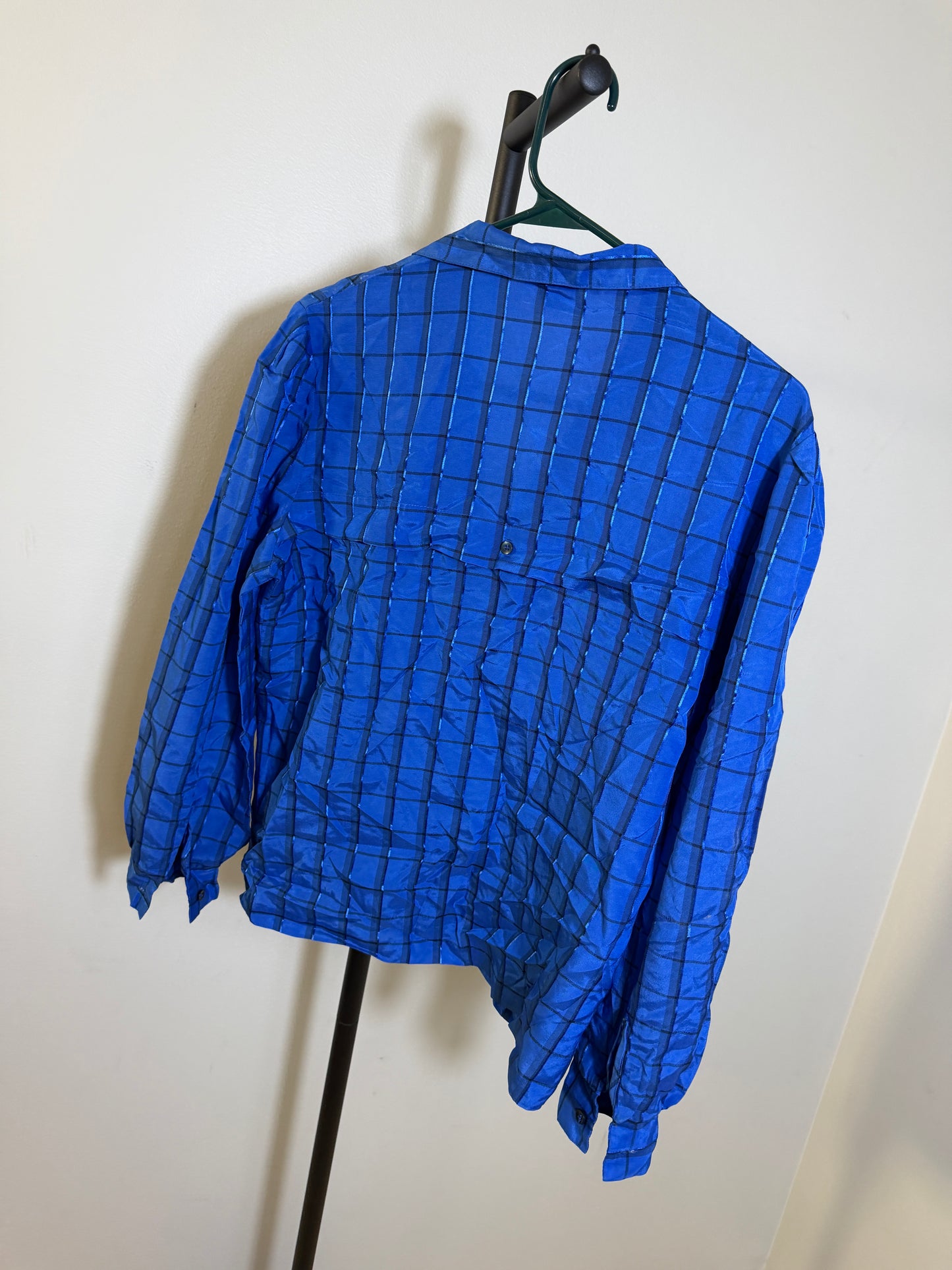 COS COB Blue Checkered Button-Up Shirt Size 4 - photo 4