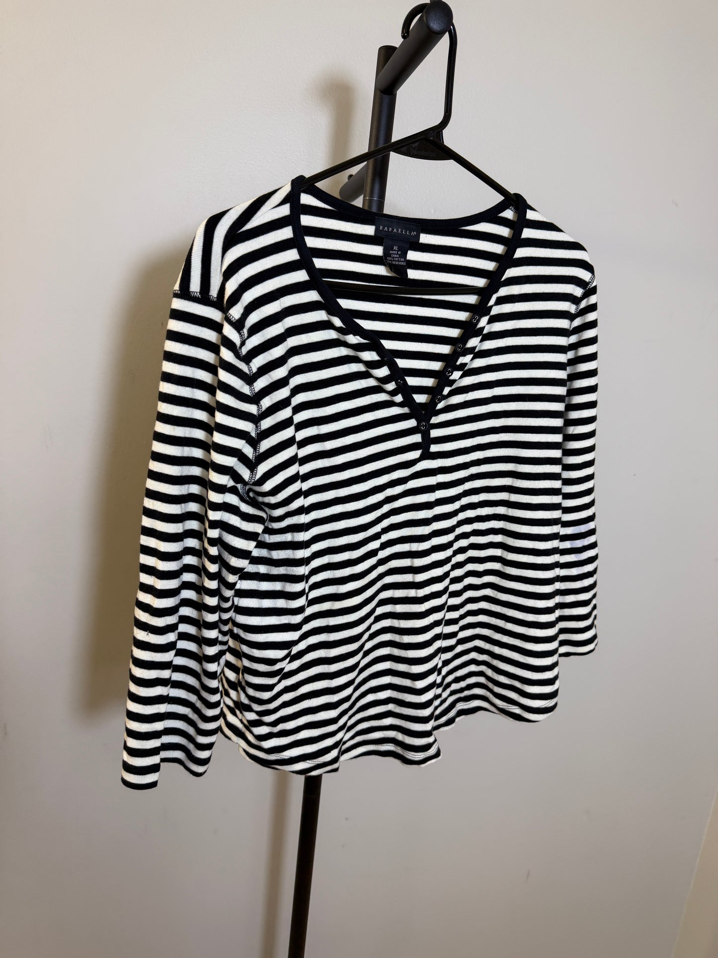 Rafaella Women's XL Striped Long Sleeve Top