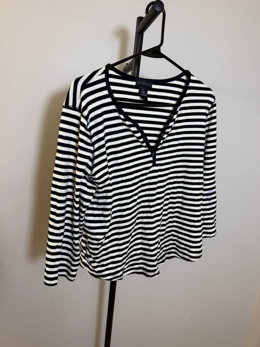 Rafaella Women's XL Striped Long Sleeve Top