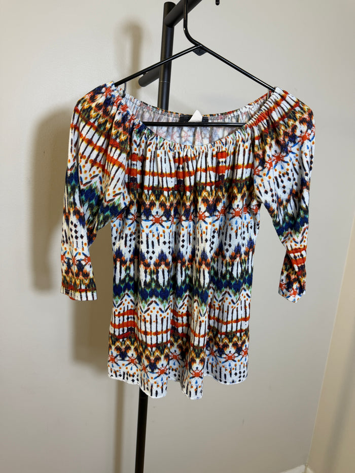 American City Colorful Off-Shoulder Top Women's Large