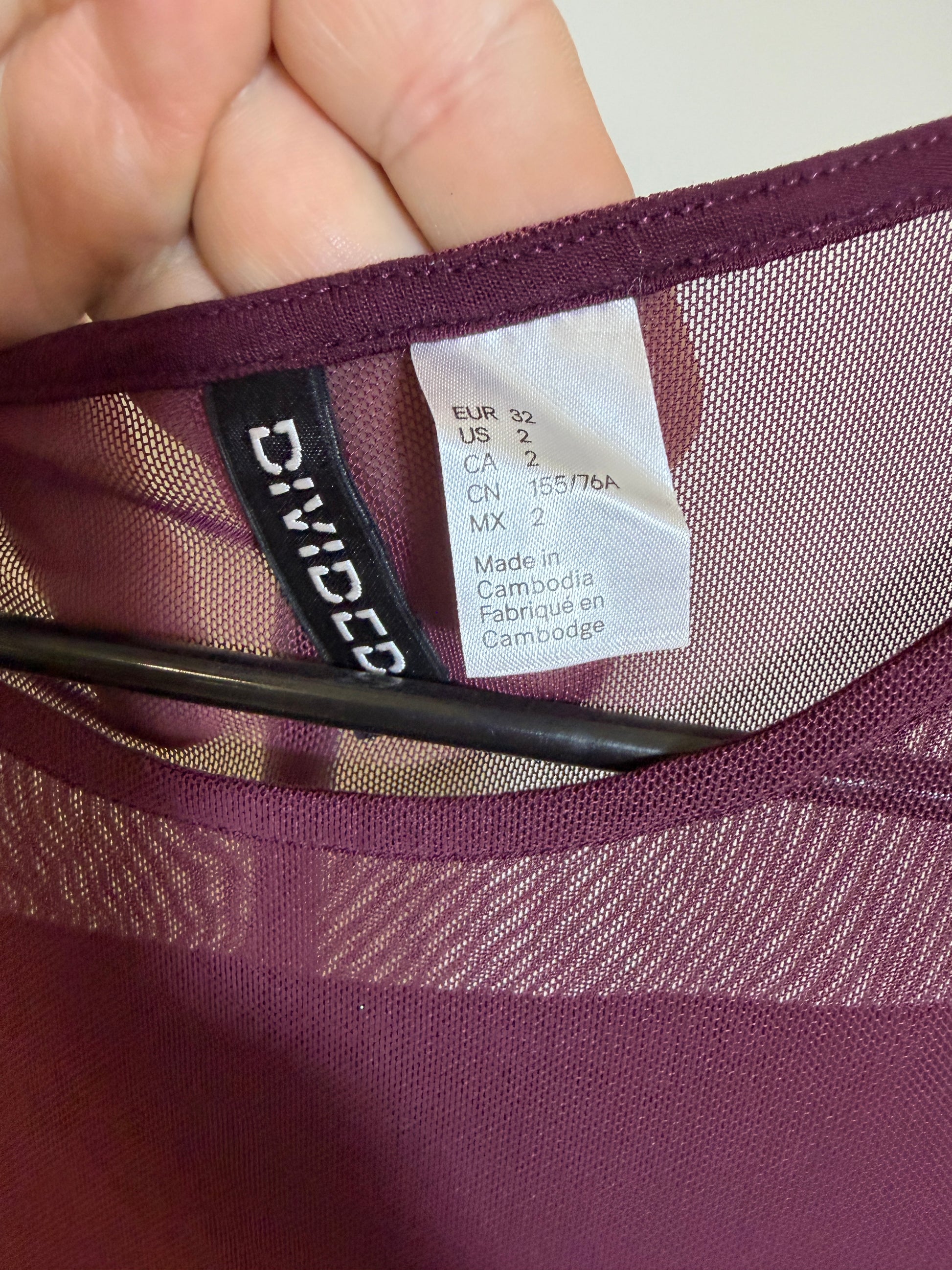 DIDDED Women's Dress Size 2 Purple Mesh - photo 2