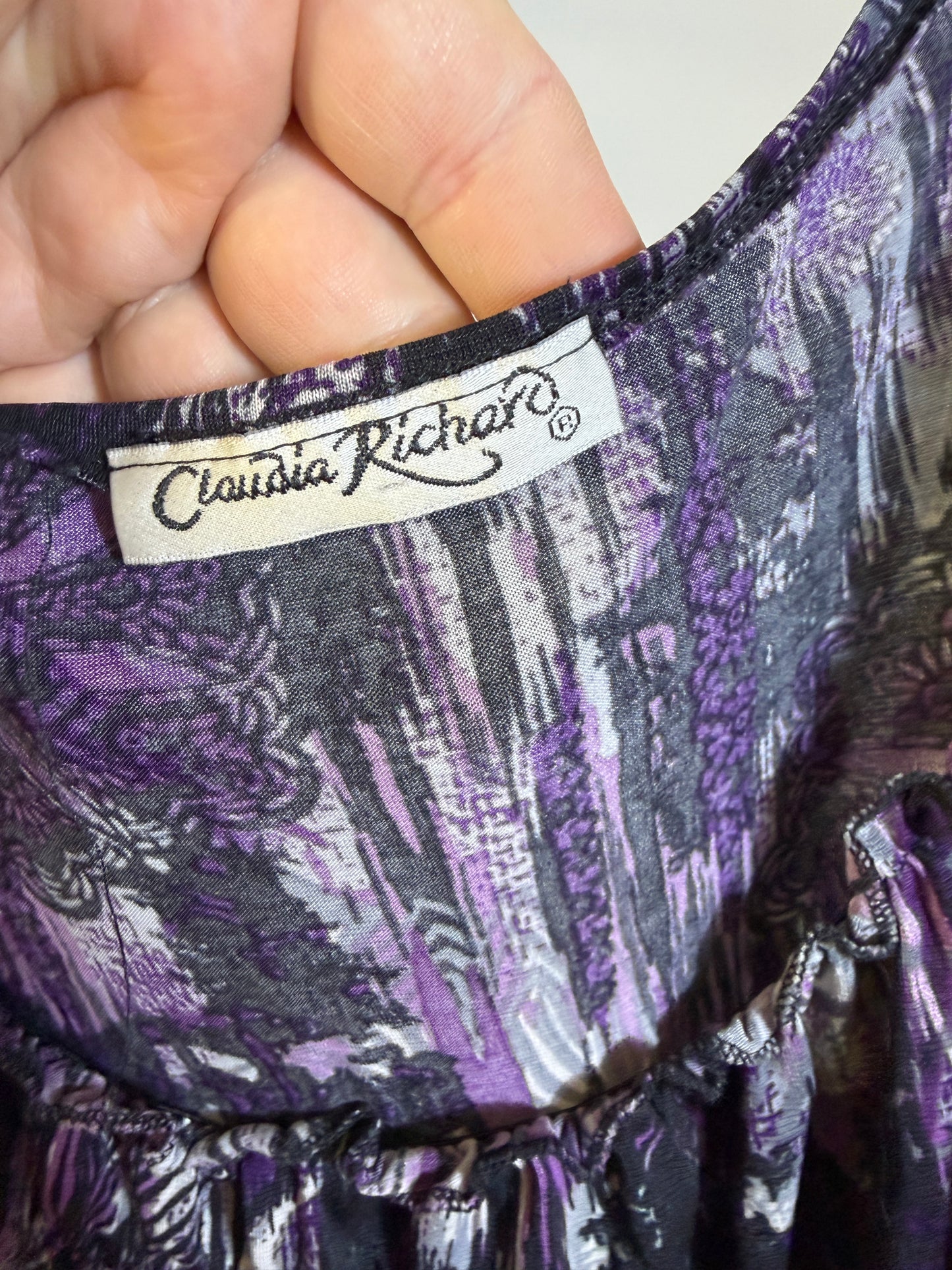 Claudia Richard Women's Top Purple Print Size M - photo 2