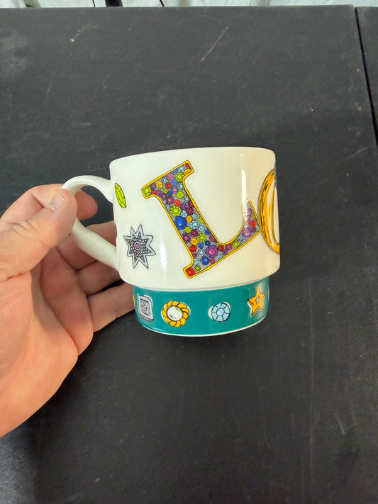 Jeweled Initial L Ceramic Coffee Mug