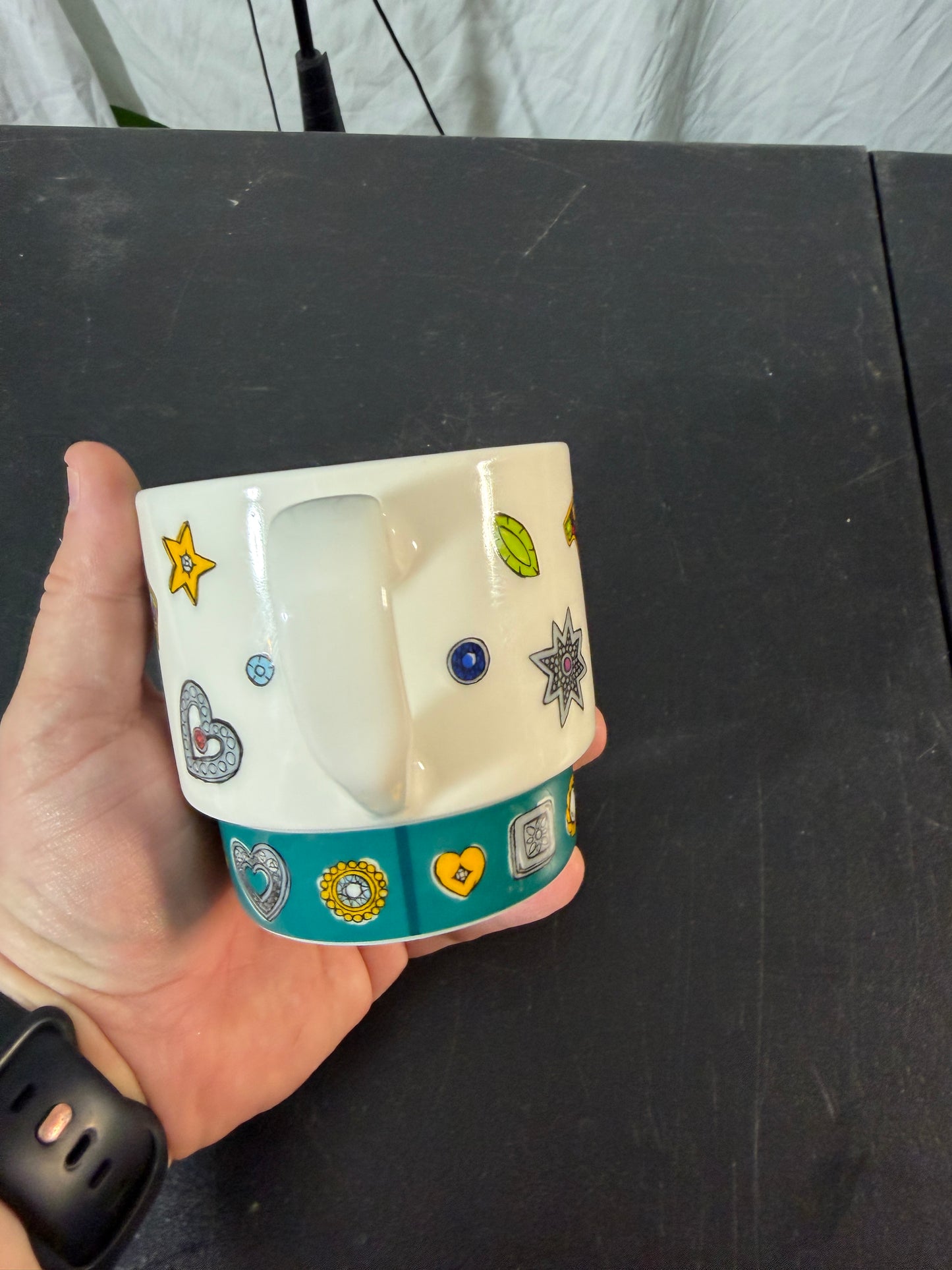 Jeweled Initial L Ceramic Coffee Mug - photo 4