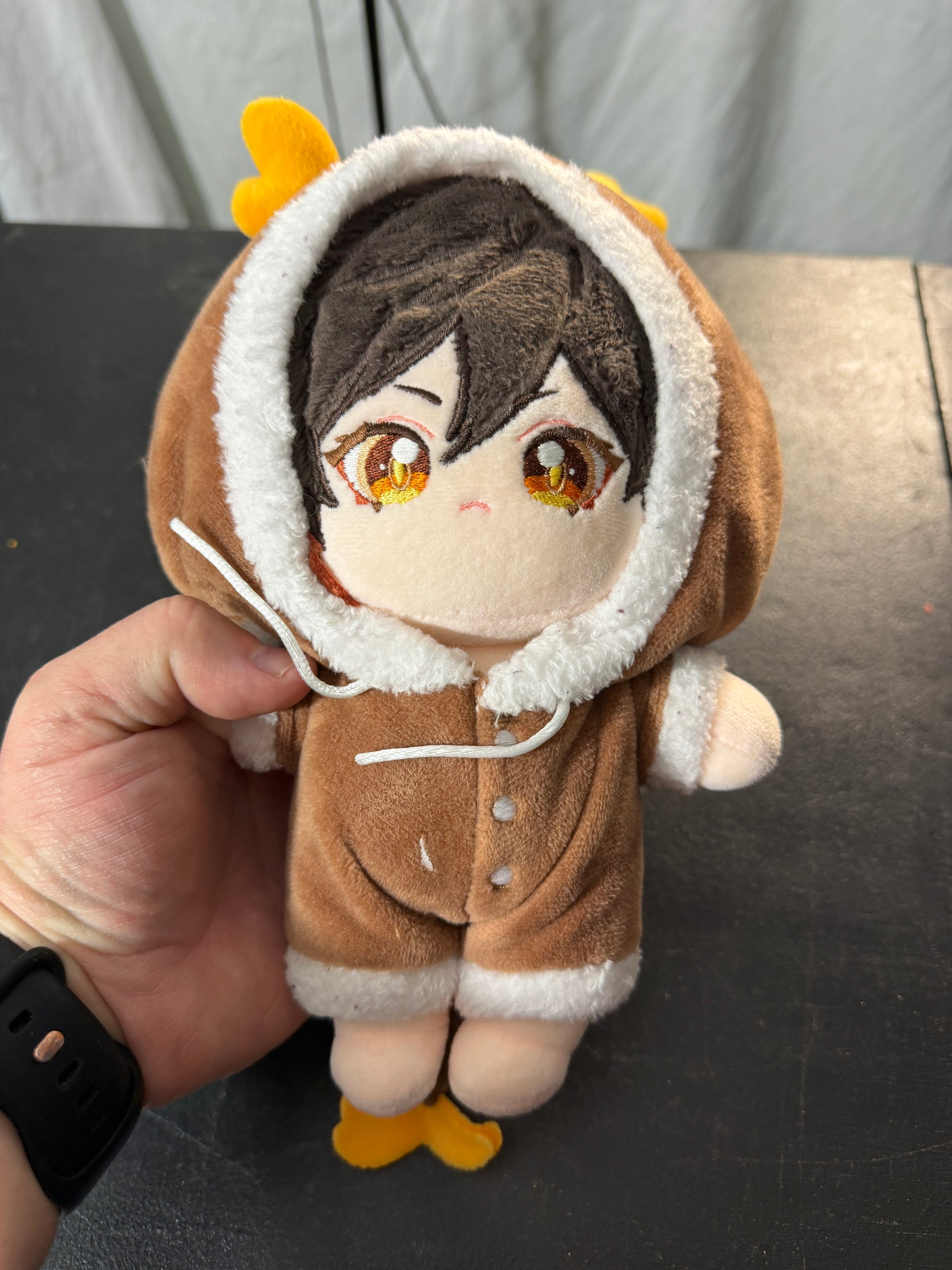 Plush Doll with Brown Hoodie and Antlers - photo 7