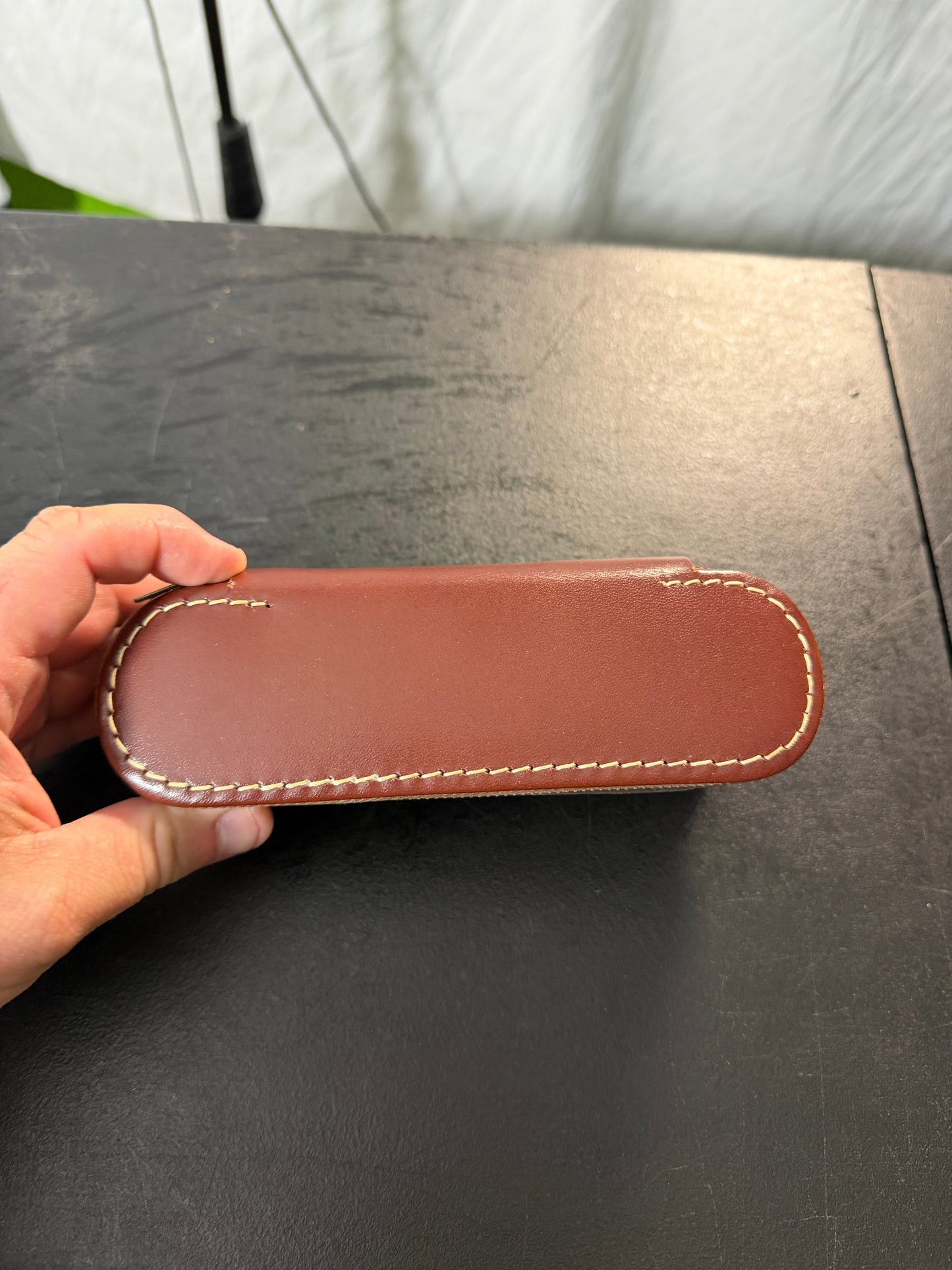 Vintage Shoe Shine Brush with Zippered Leather Case - photo 2