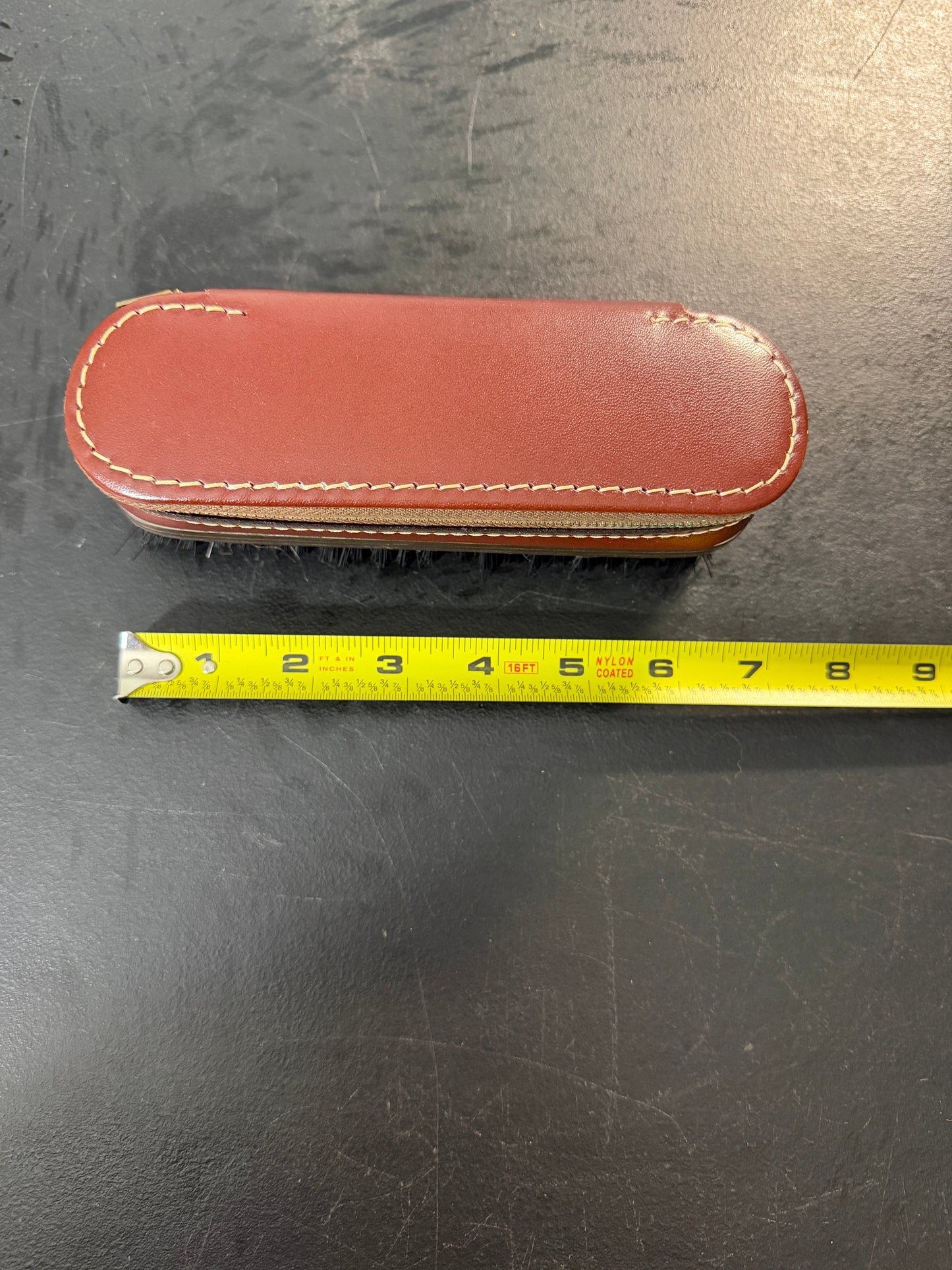 Vintage Shoe Shine Brush with Zippered Leather Case - photo 6