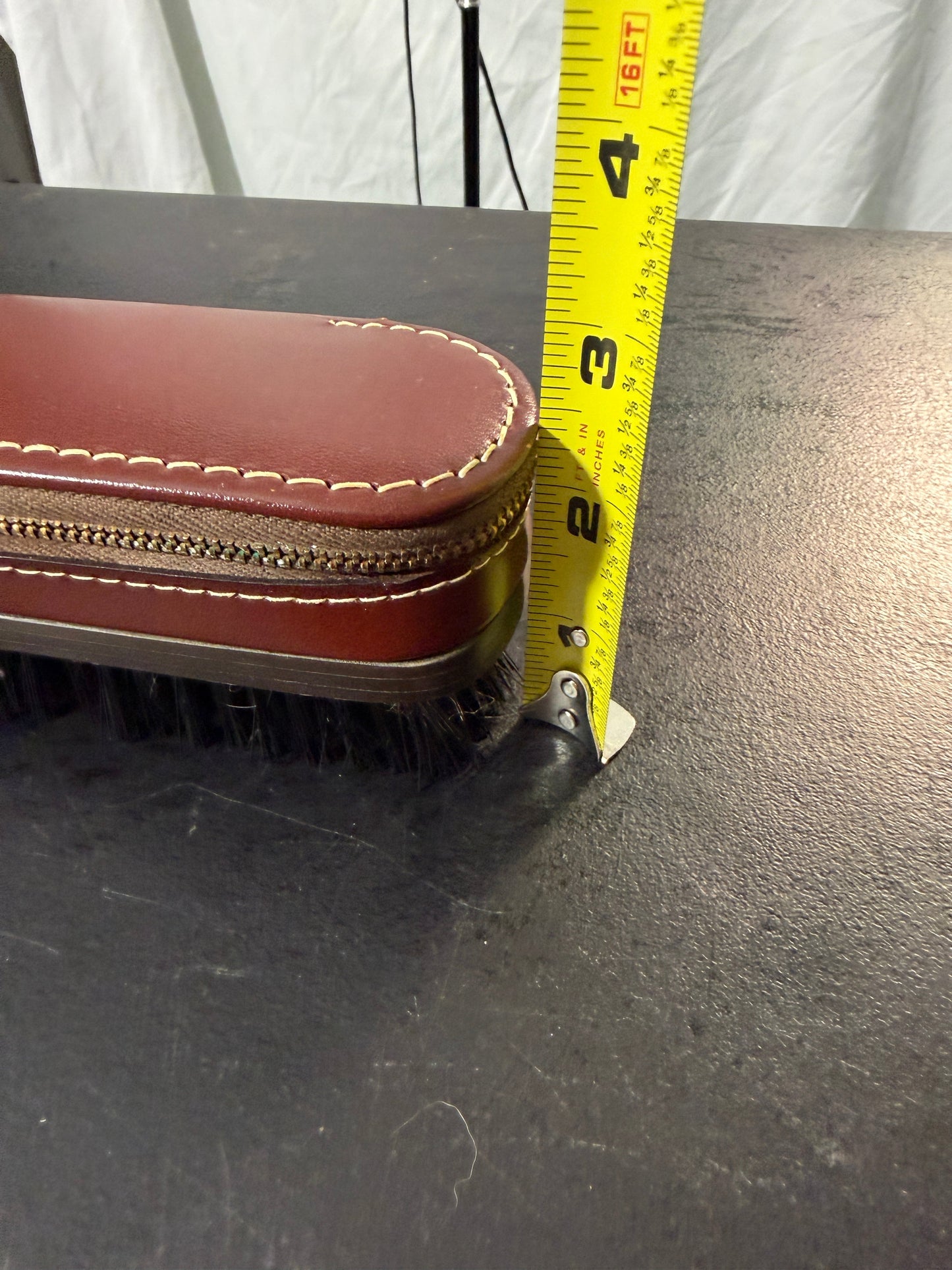 Vintage Shoe Shine Brush with Zippered Leather Case - photo 7