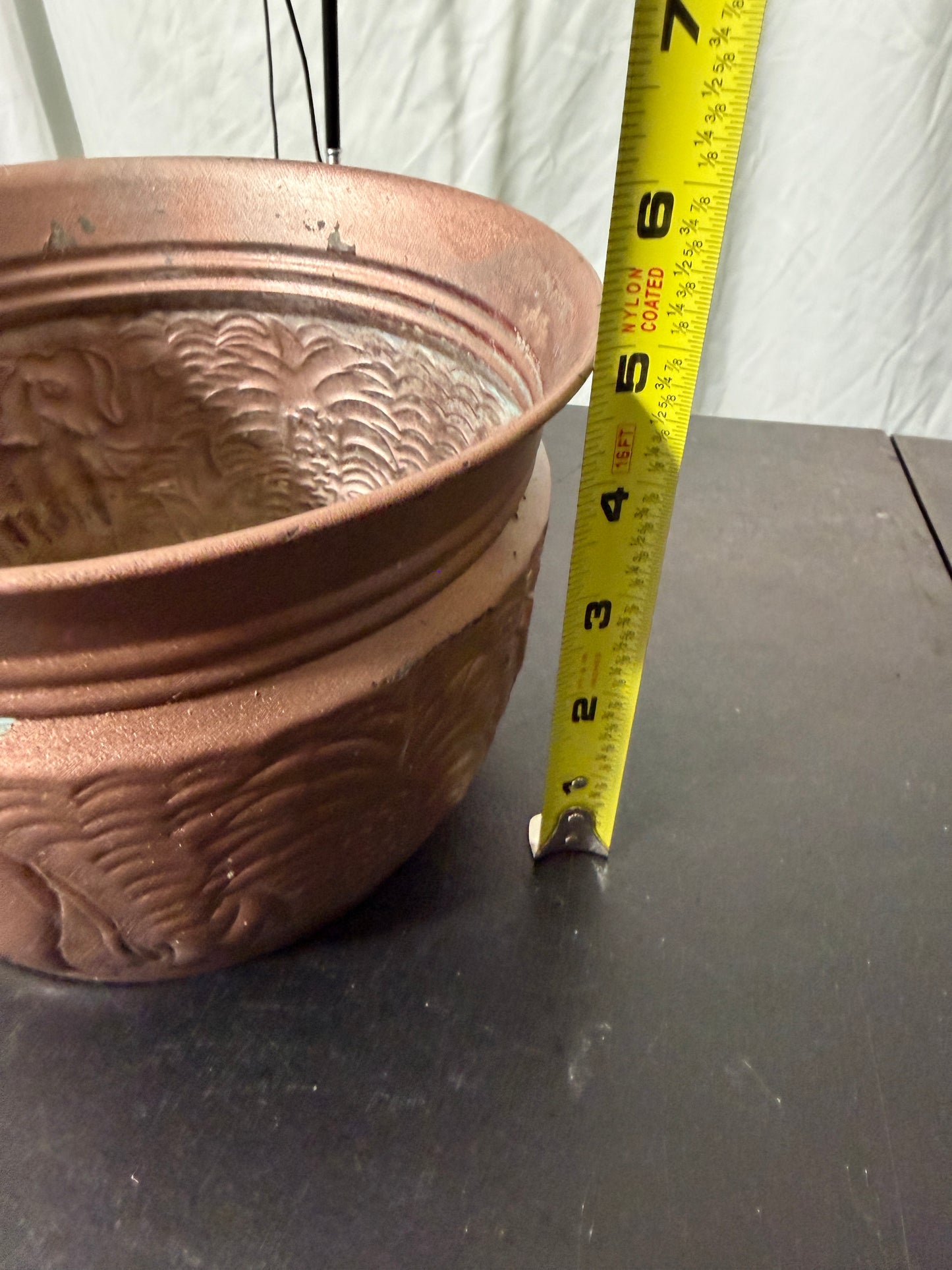 Elephant Design Copper Planter Pot - photo 9