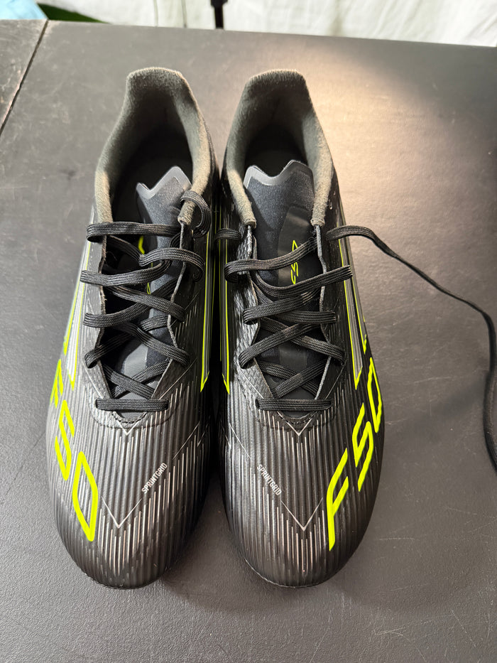 adidas F50 League FG MG Soccer Cleats Black Lucid Lemon US 10.5