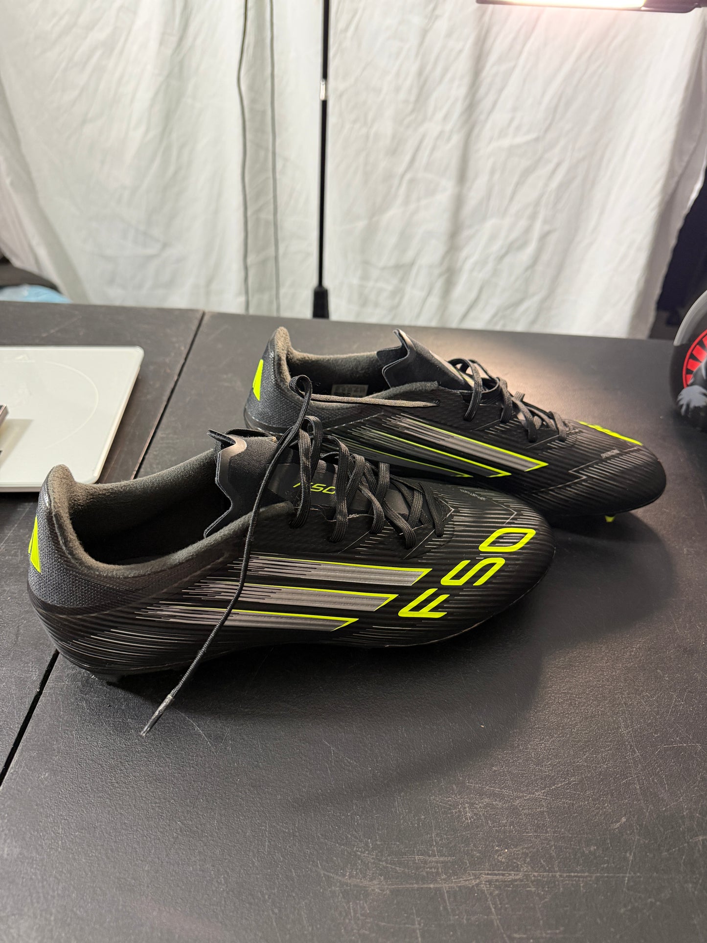 adidas F50 League FG MG Soccer Cleats Black Lucid Lemon US 10 - MDP-00454