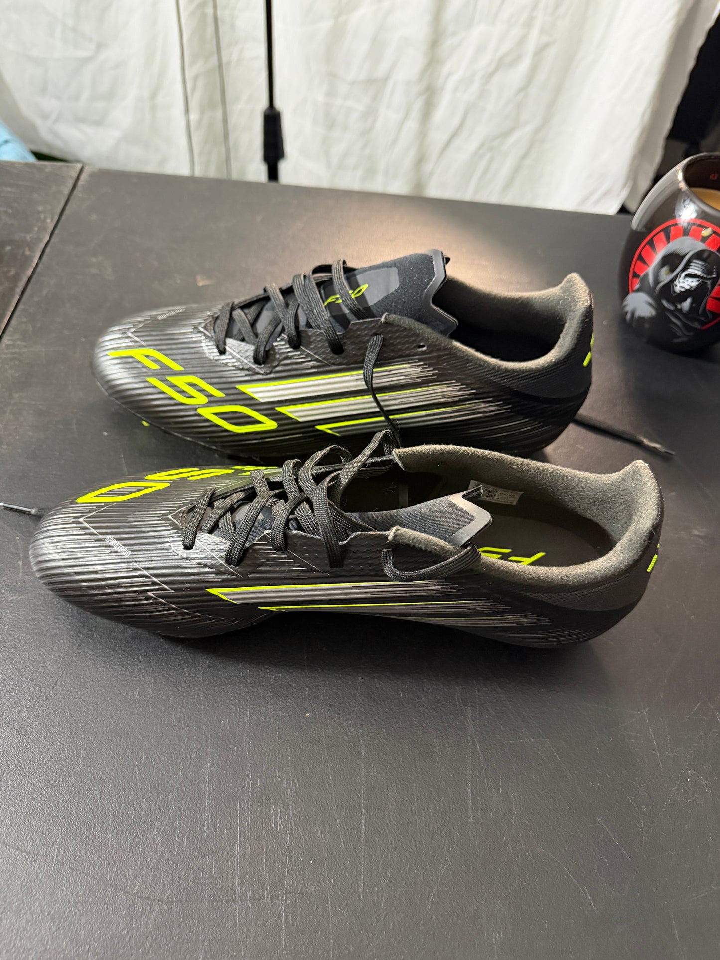 adidas F50 League FG MG Soccer Cleats Black Lucid Lemon US 10 - MDP-00454