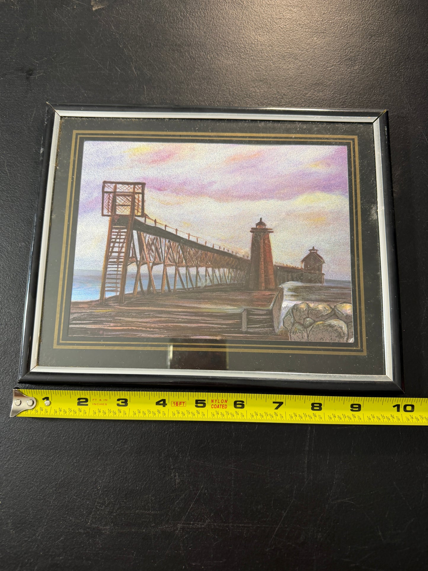 Leo Kuschel Signed Lithograph Spring Surf on Lake Michigan Framed Art 24x48 - MDP-00455