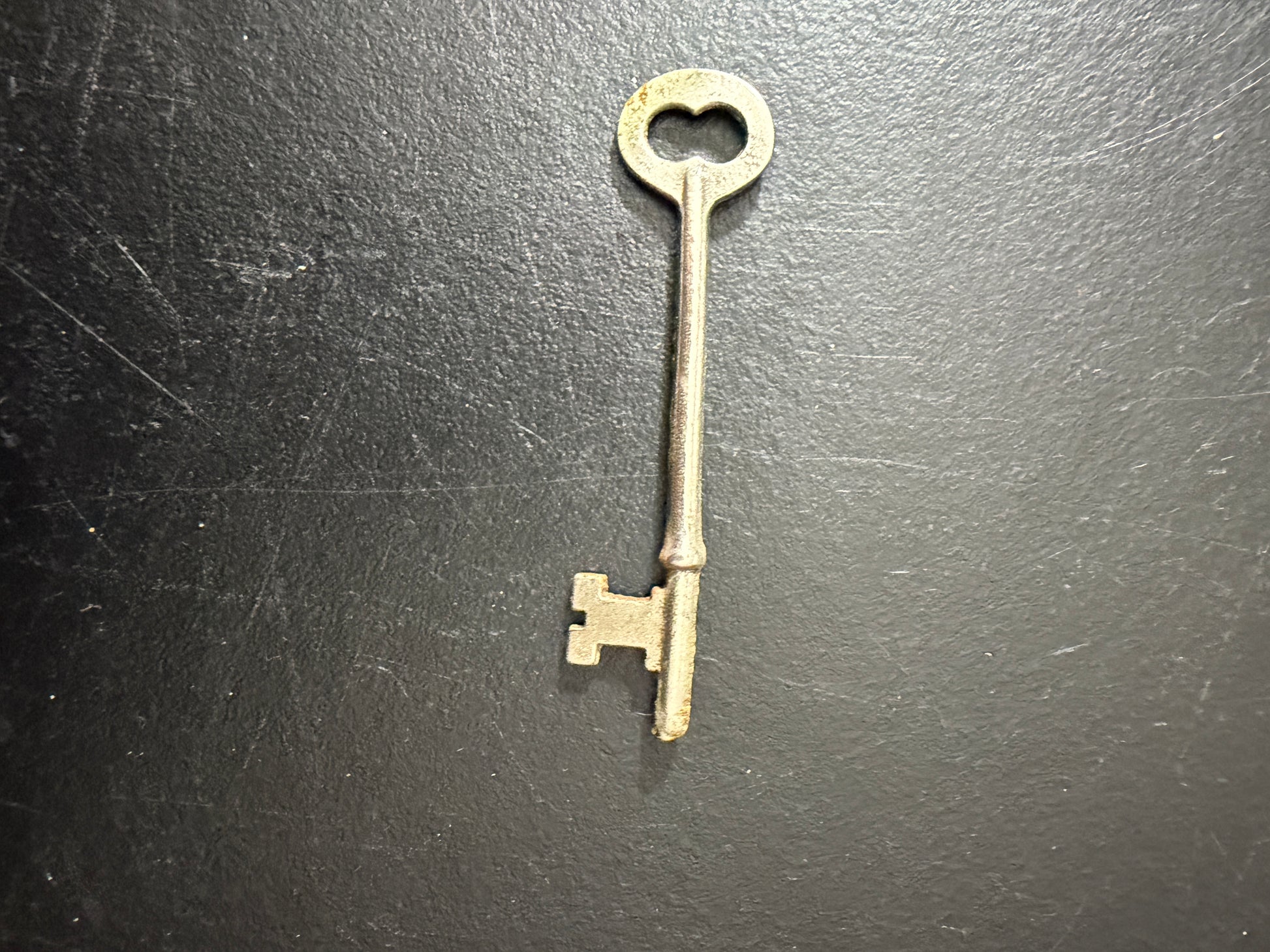 Antique Skeleton Key Solid Brass - Vintage Clock Cabinet Lock Key - MDP-00462