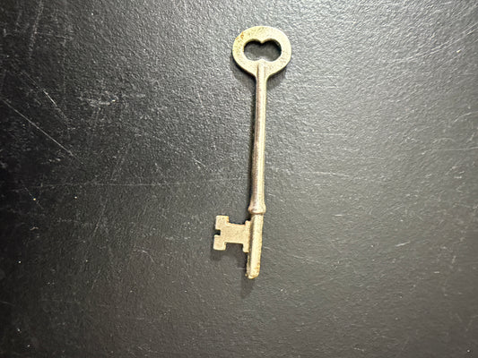 Antique Skeleton Key Solid Brass - Vintage Clock Cabinet Lock Key - MDP-00462