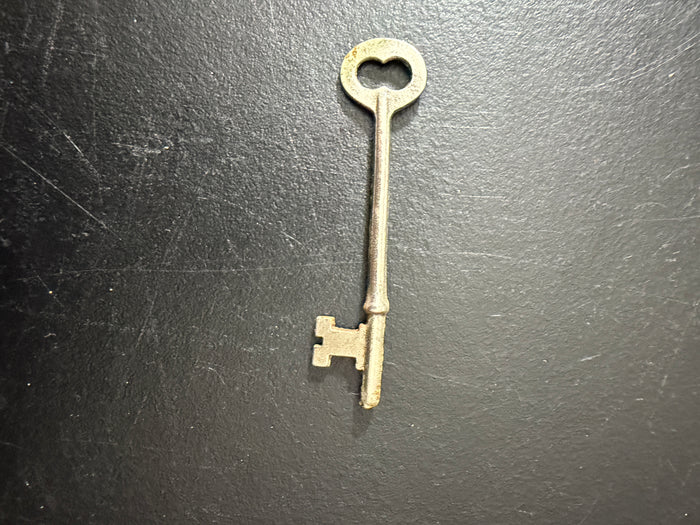 Antique Skeleton Key Solid Brass - Vintage Clock Cabinet Lock Key